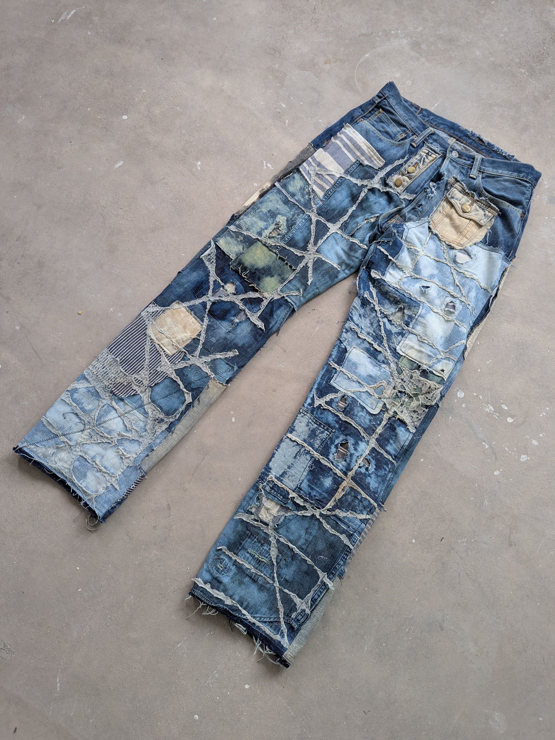 Japanese Brand × Kapital × Kapital Kountry NEED GONE ❌ Kapital Kountry Boro Reconstructed Patchwork Size US 31 - 3 Thumbnail