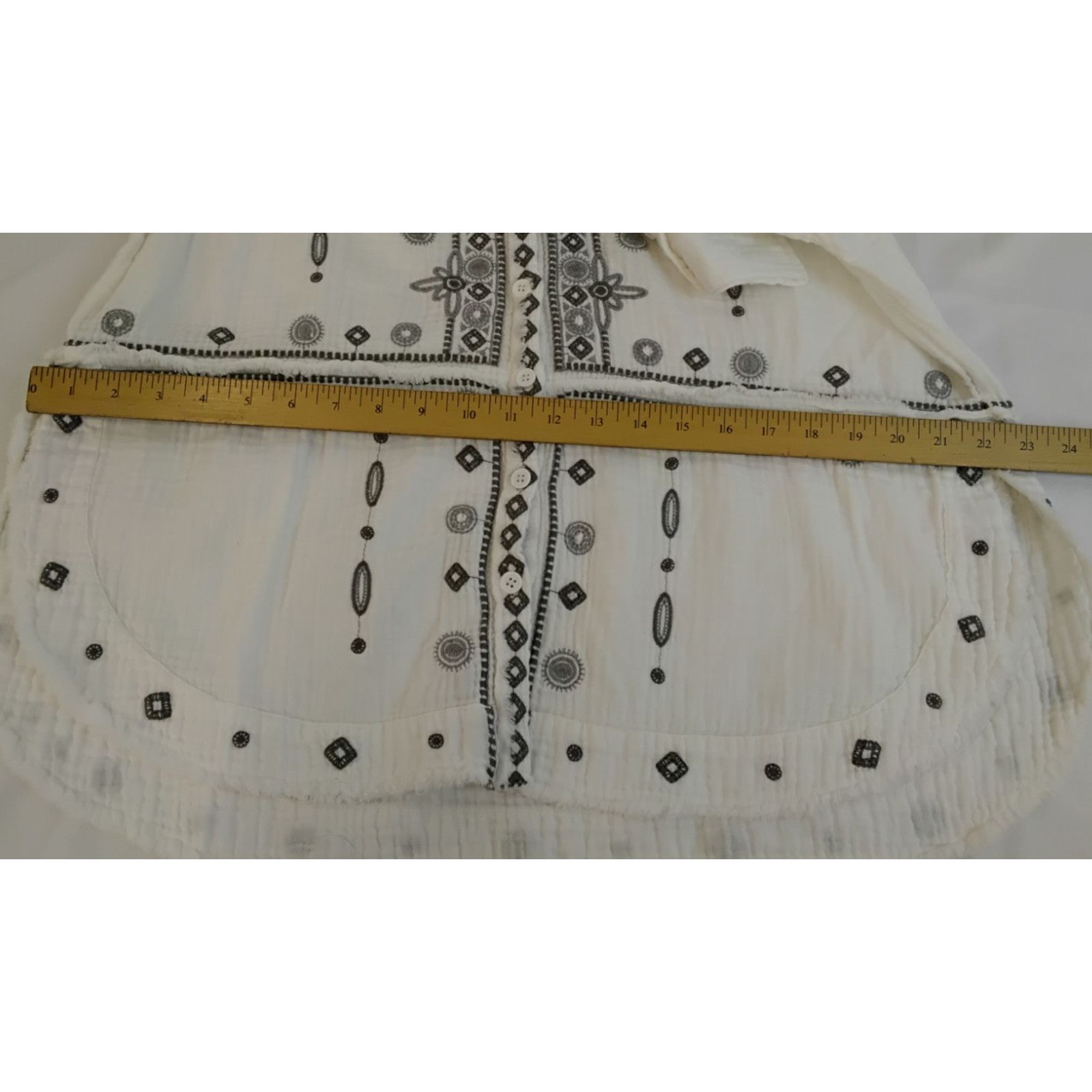 Johnny Was Johnny Was Pete + Greta Top Women's S White Embroidered Boho Size S / US 4 / IT 40 - 13 Thumbnail