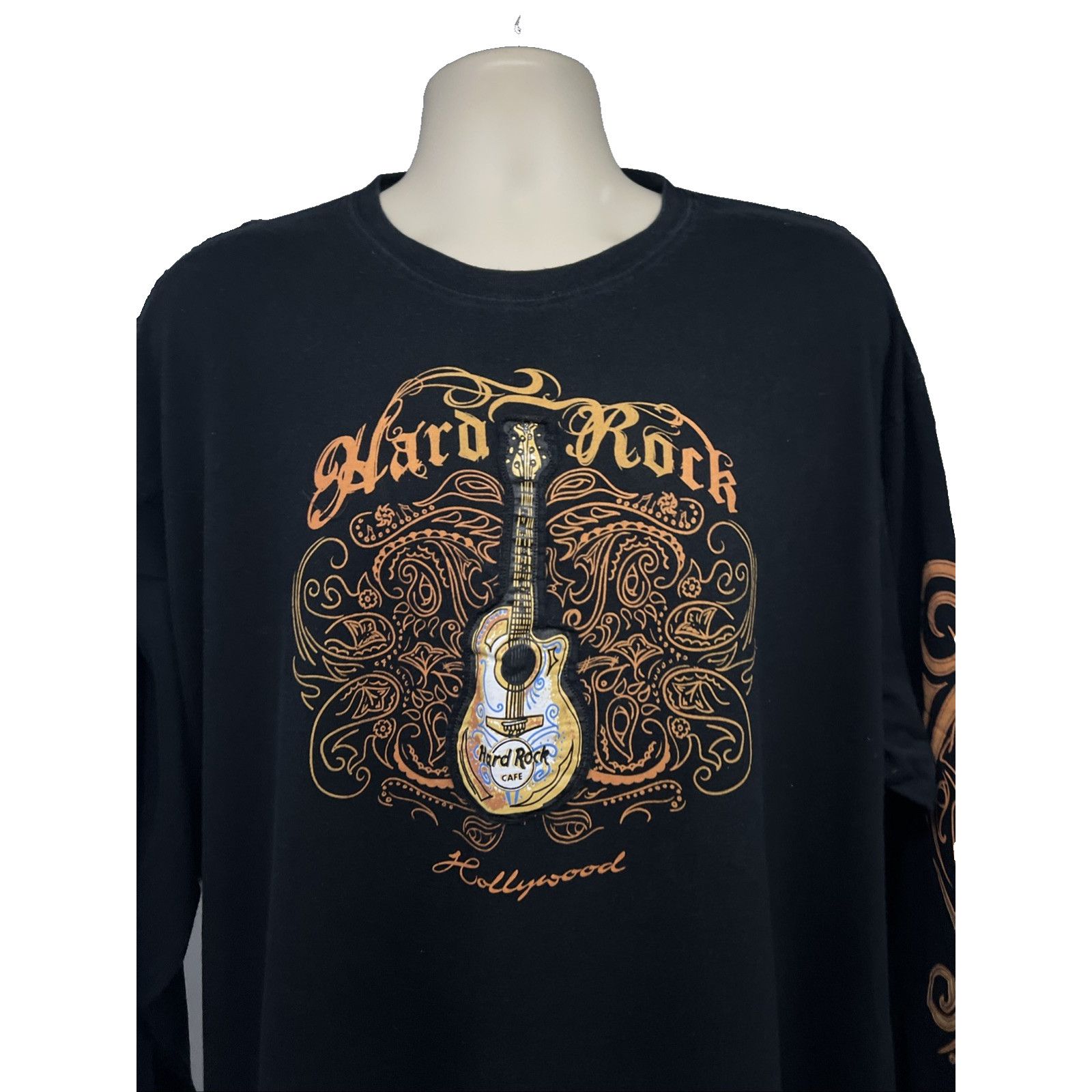 Hard Rock Cafe Hard Rock Cafe Hollywood Black Graphic Guitar T-Shirt 2XL Size US XXL / EU 58 / 5 - 4 Thumbnail