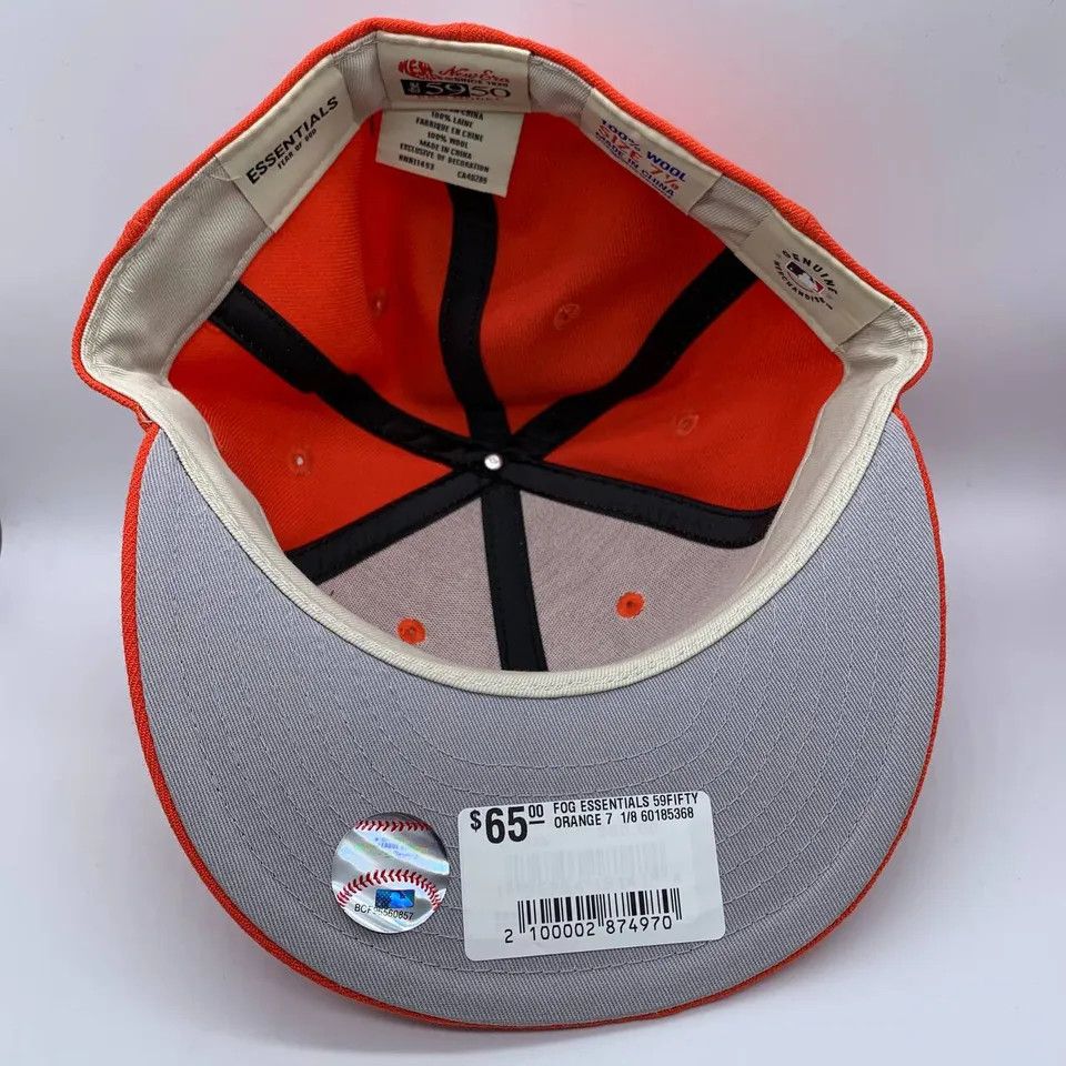 Fear of God × New Era Fear of God 7 1/8 Hat Fitted Cap Orange Jordan FOG Size ONE SIZE - 5 Thumbnail