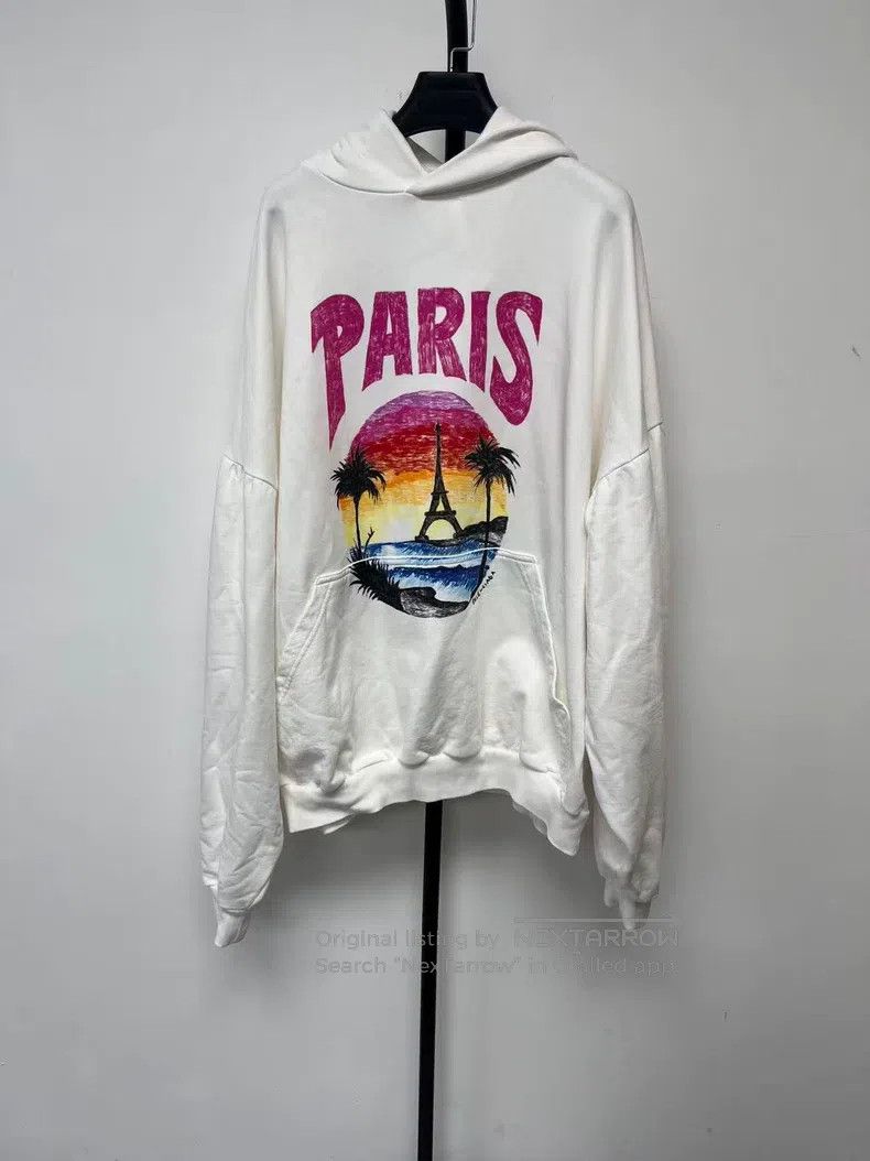 Balenciaga Balenciaga Loose Letter Print Hooded Long Sleeve Sweatshir Size L / US 10 / IT 46 - 1 Thumbnail