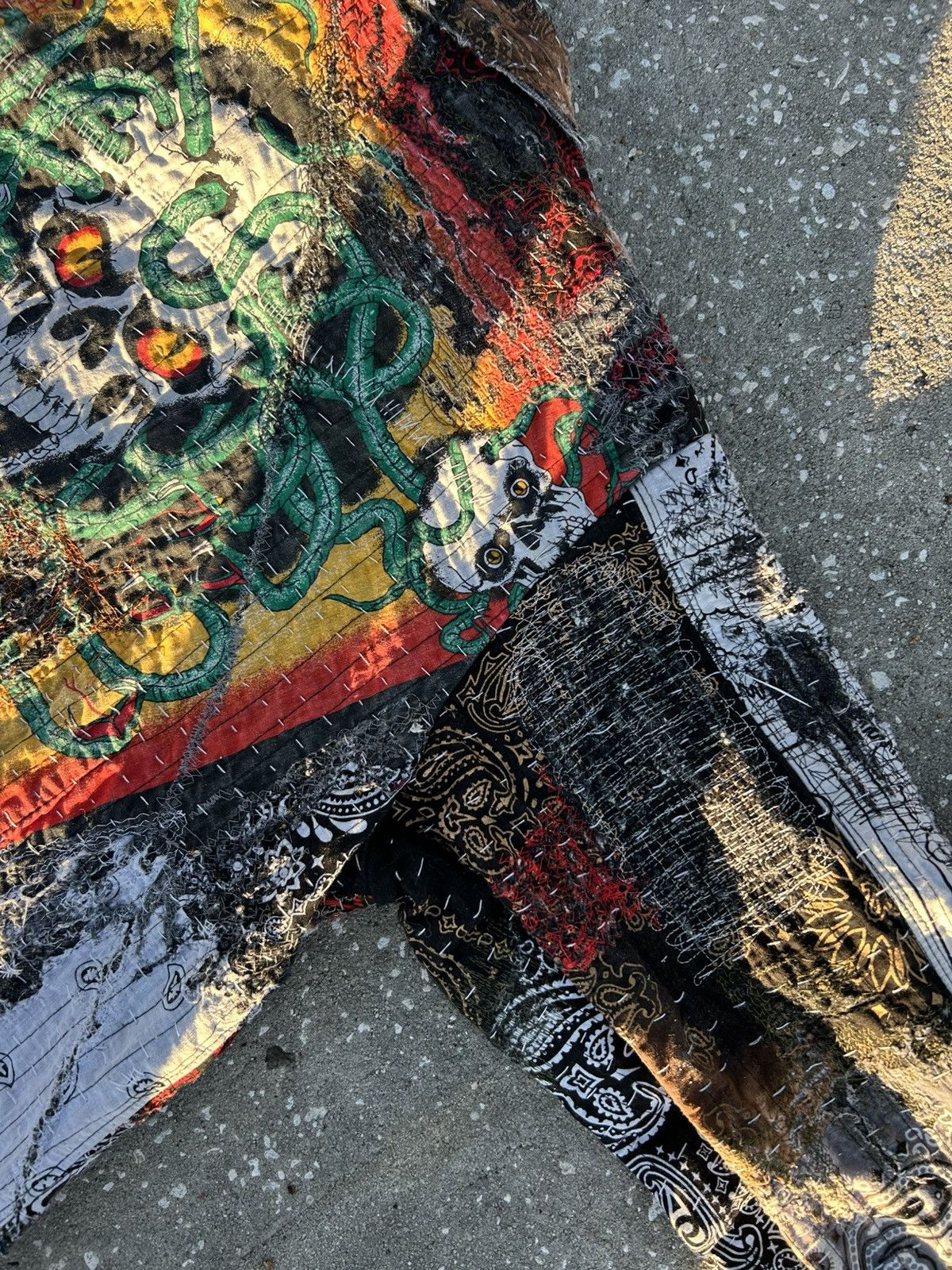 Other 1/1 Your World patchwork distressed bandana denim jacket Size US L / EU 52-54 / 3 - 11 Thumbnail