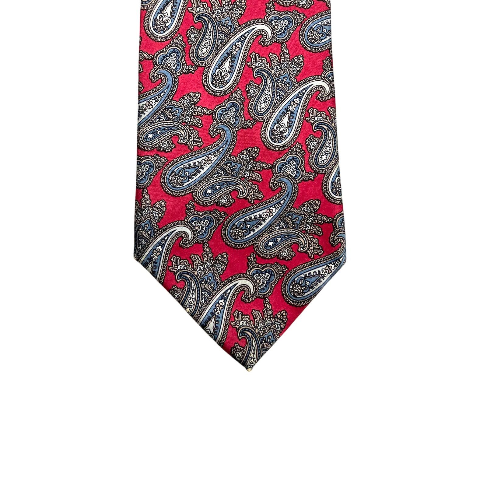 Dior × Vintage Vintage Christian Dior Paisley Silk Tie Red Size ONE SIZE - 1 Thumbnail