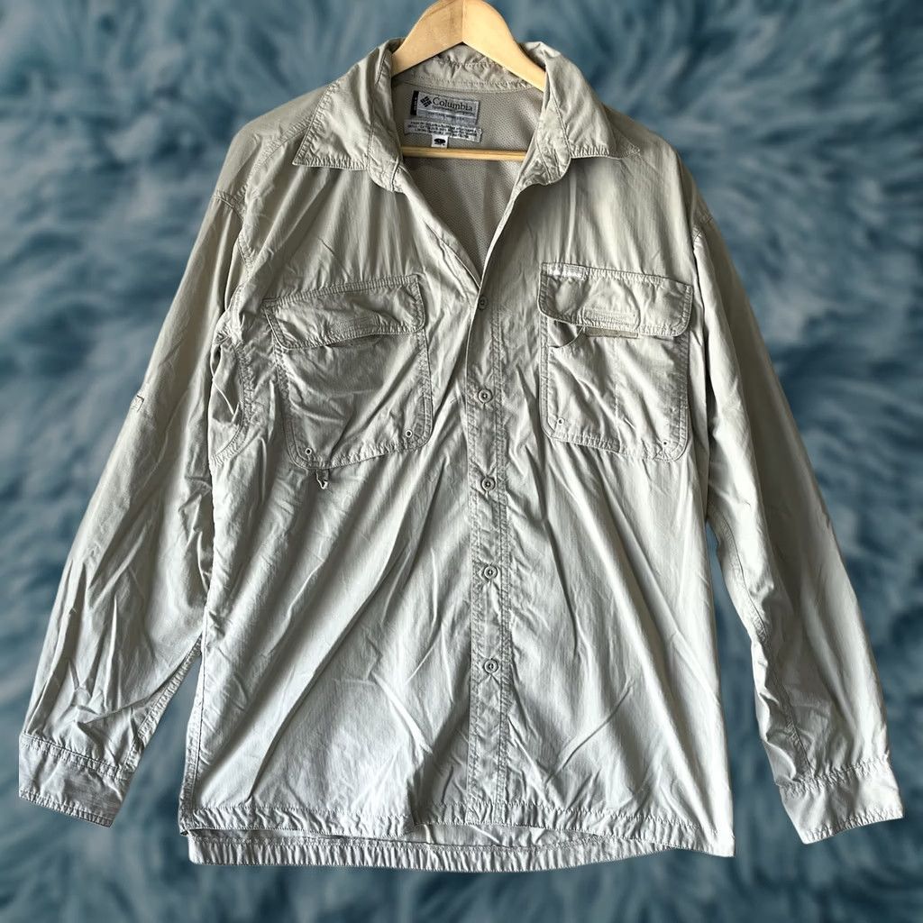 Vintage Columbia GRT Beige Long Sleeve Nylon Activewear Shirt Men L Beige Fishing Hiking Performance Collared Button-Down N/A Size US L / EU 52-54 / 3 - 1 Thumbnail
