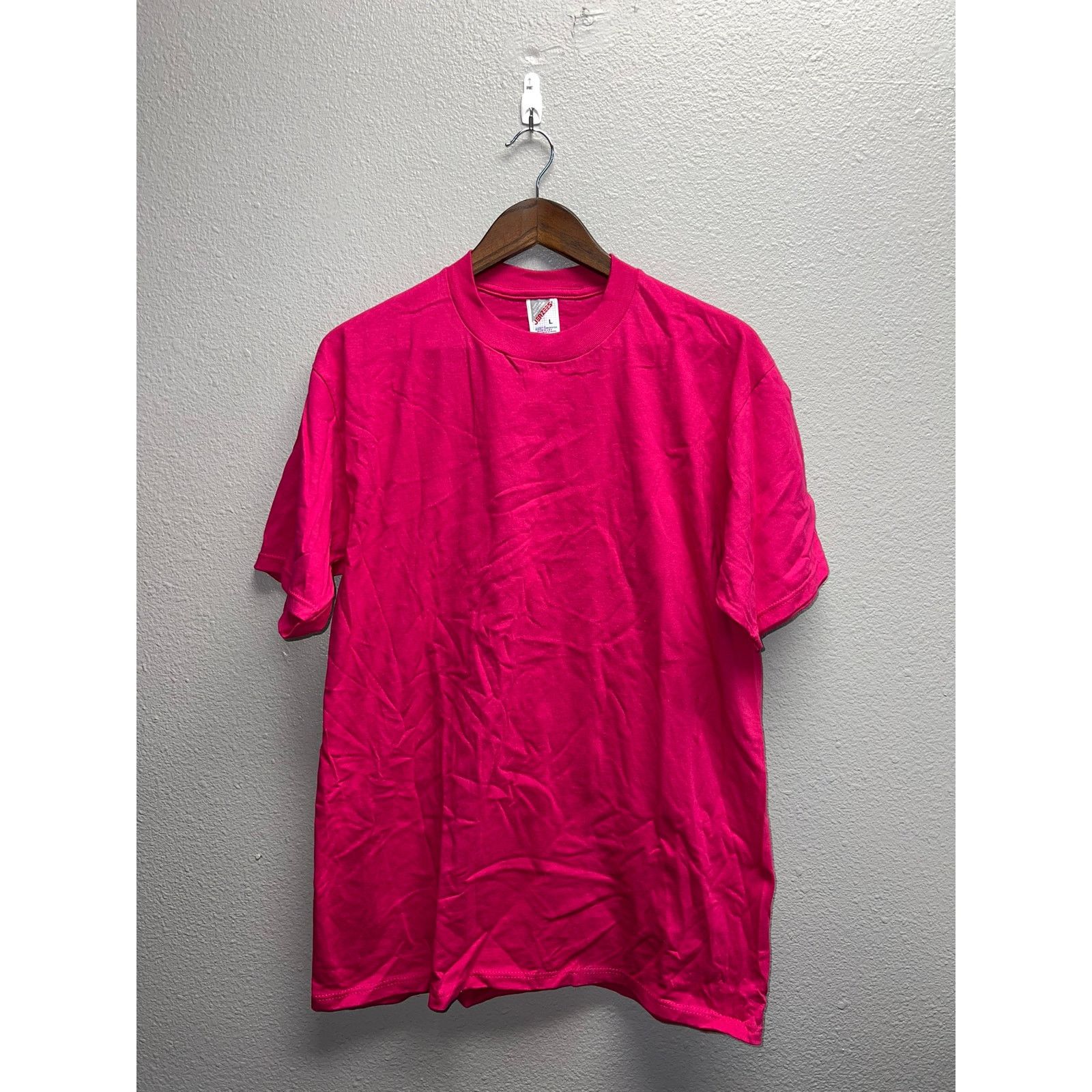 Jerzees 90s Vintage Bright Pink Blank Shirt Jerzees USA Made Large Size US L / EU 52-54 / 3 - 1 Thumbnail