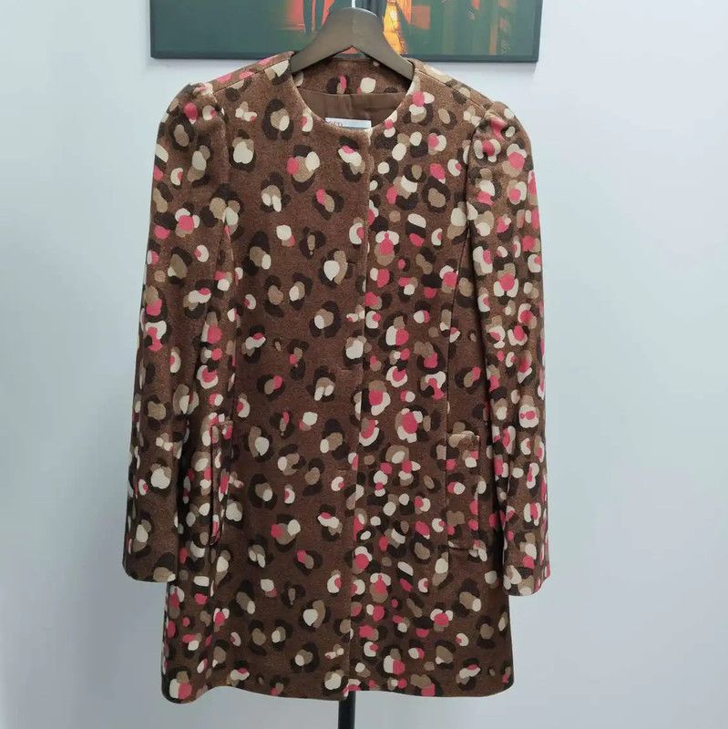 Valentino Valentino Women's Khaki Print Coat 0089 Size M / US 6-8 / IT 42-44 - 1 Thumbnail
