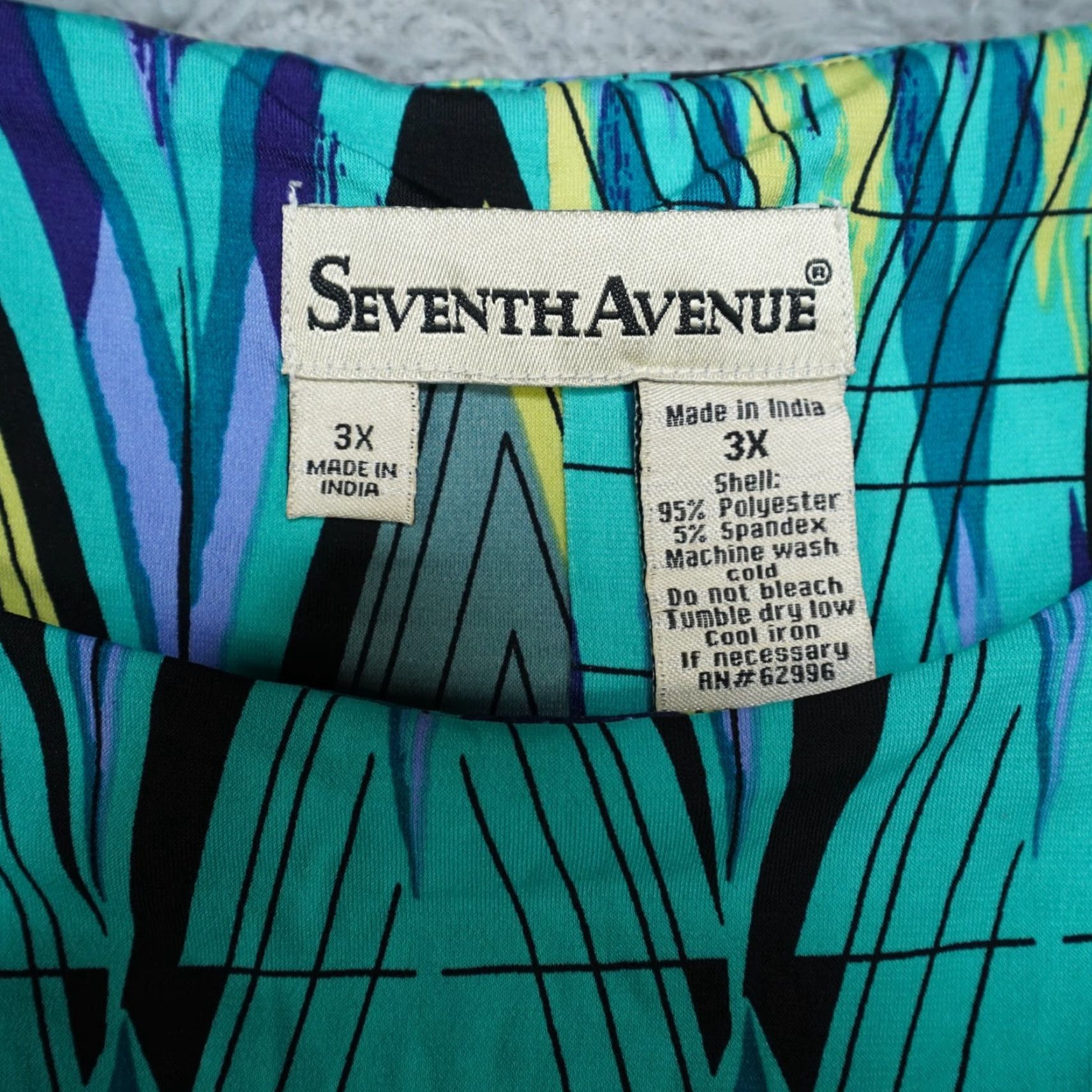 Avenue Seventh Avenue Dress Sz 3X Turquoise Blue Green Stretch Summer Formal Church Size XXL / US 16-18 / IT 52-54 - 5 Thumbnail