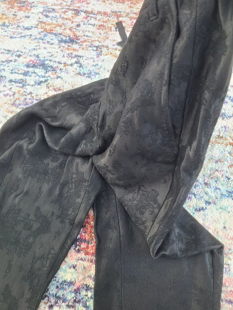 Ann Demeulemeester elegant black silk trousers with embroidery - dmc Size US 31 - 1 Thumbnail