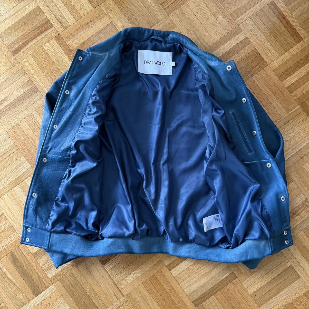 Deadwood Deadwood Coach Hand-dyed Blue Lambskin Leather Jacket Size US S / EU 44-46 / 1 - 5 Thumbnail