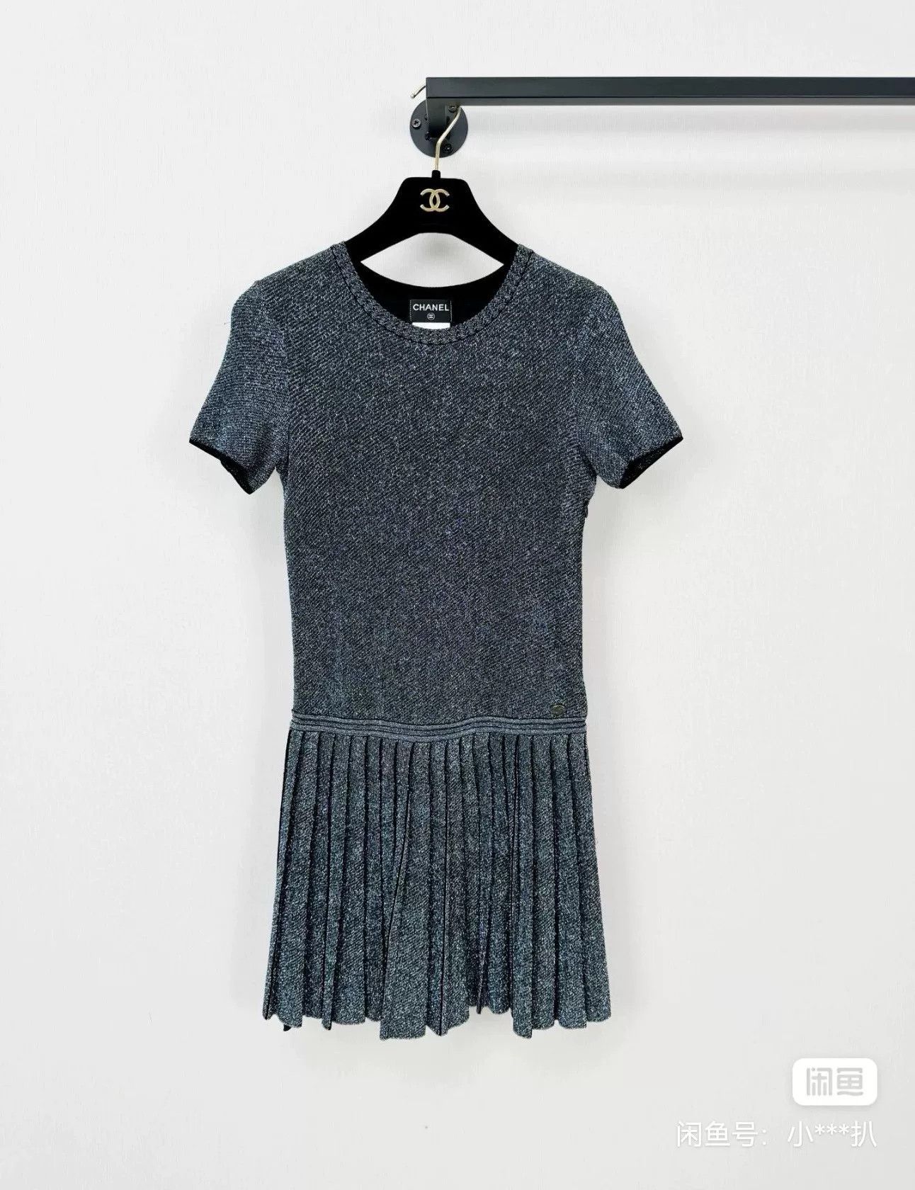 Chanel Chanel Black Pleated Short Dress Size 34" / US 12 / IT 48 - 1 Thumbnail