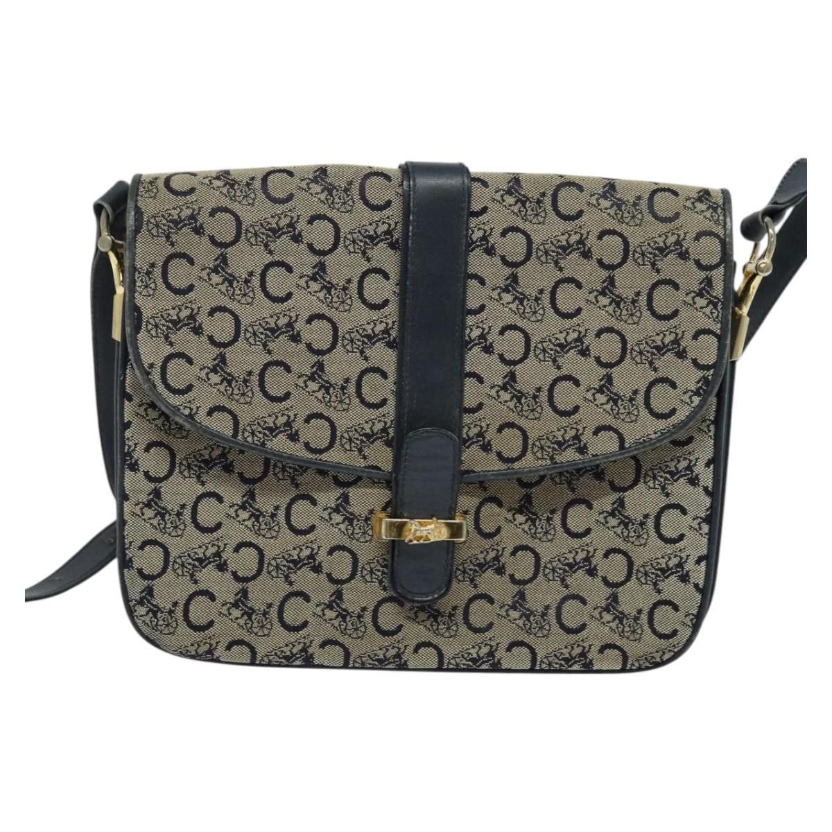 Celine CELINE C Sulky Shoulder Bag Canvas Navy Gold Size ONE SIZE - 2 Thumbnail