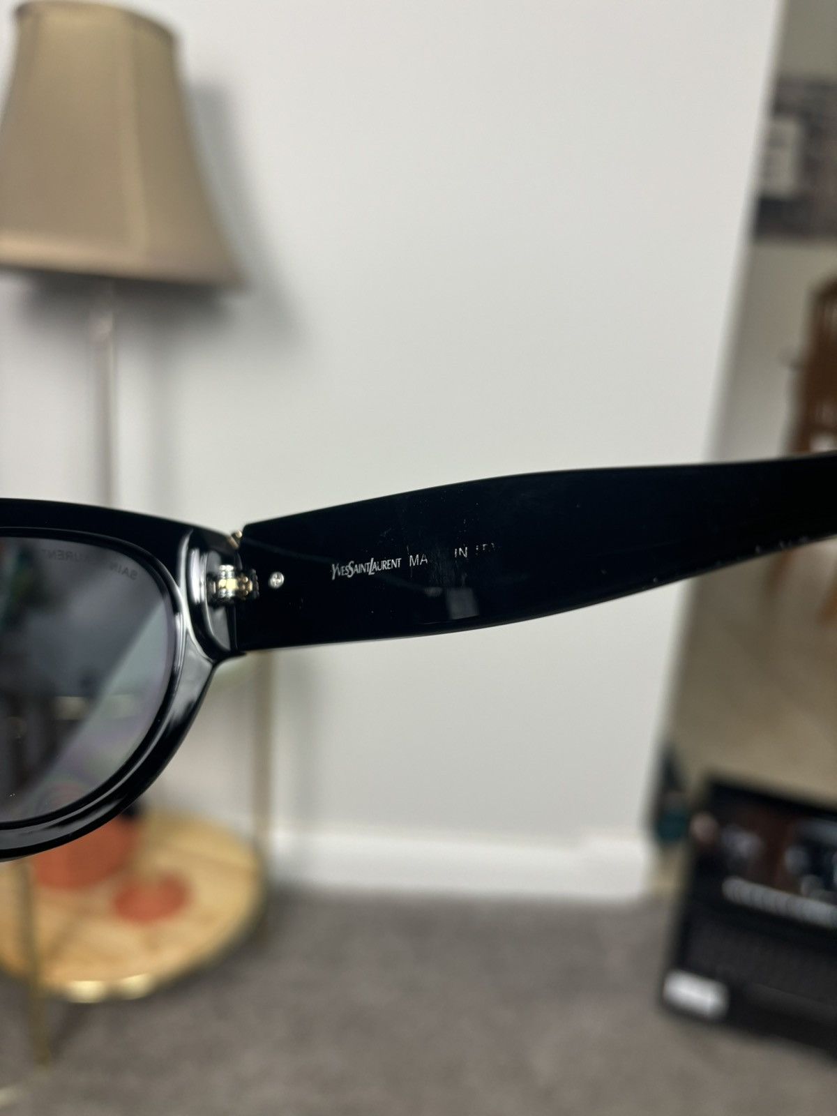 Yves Saint Laurent Saint Laurent Sunglasses SL M94 001 Shiny Black Frame Lens Size ONE SIZE - 8 Thumbnail