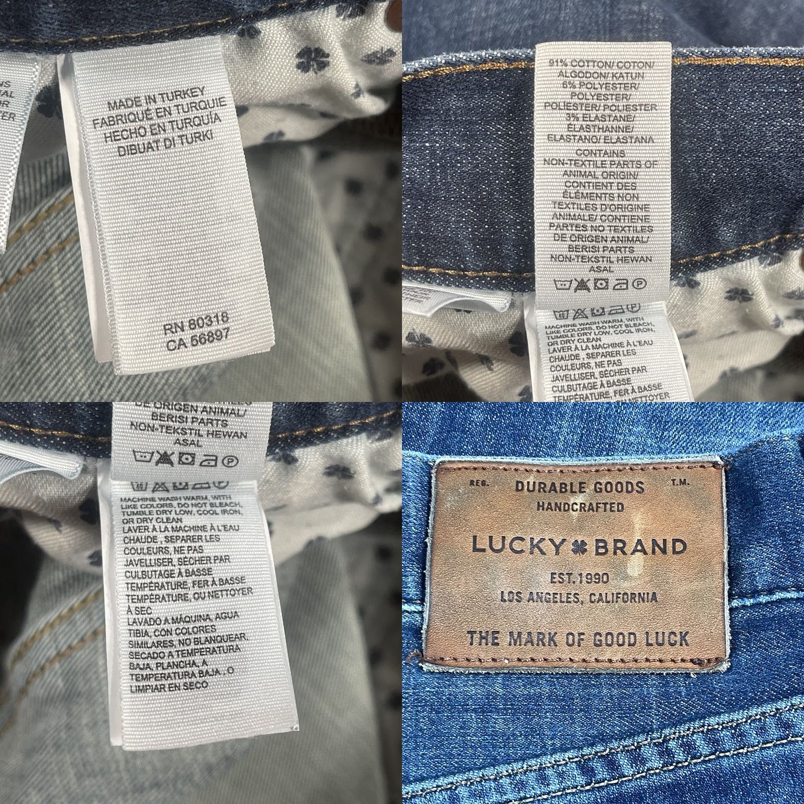 Lucky Brand Lucky Brand Jeans 121 Slim Leg Fit Blue Denim Stretch Pants Mens 30Wx32L Size US 30 / EU 46 - 9 Thumbnail