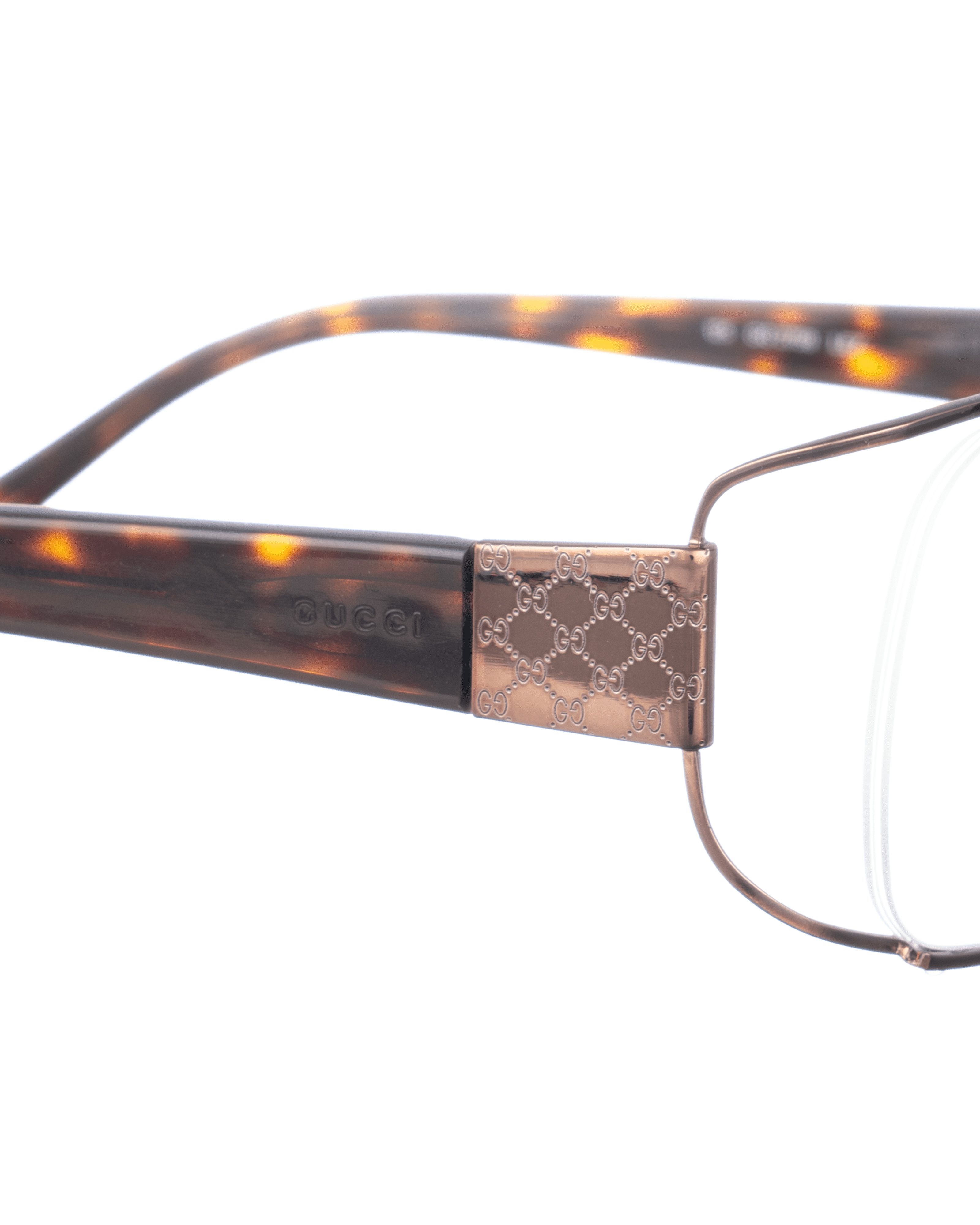 Gucci × Vintage Gucci 00s Metallic Brown Monogram Glasses Size ONE SIZE - 1 Thumbnail
