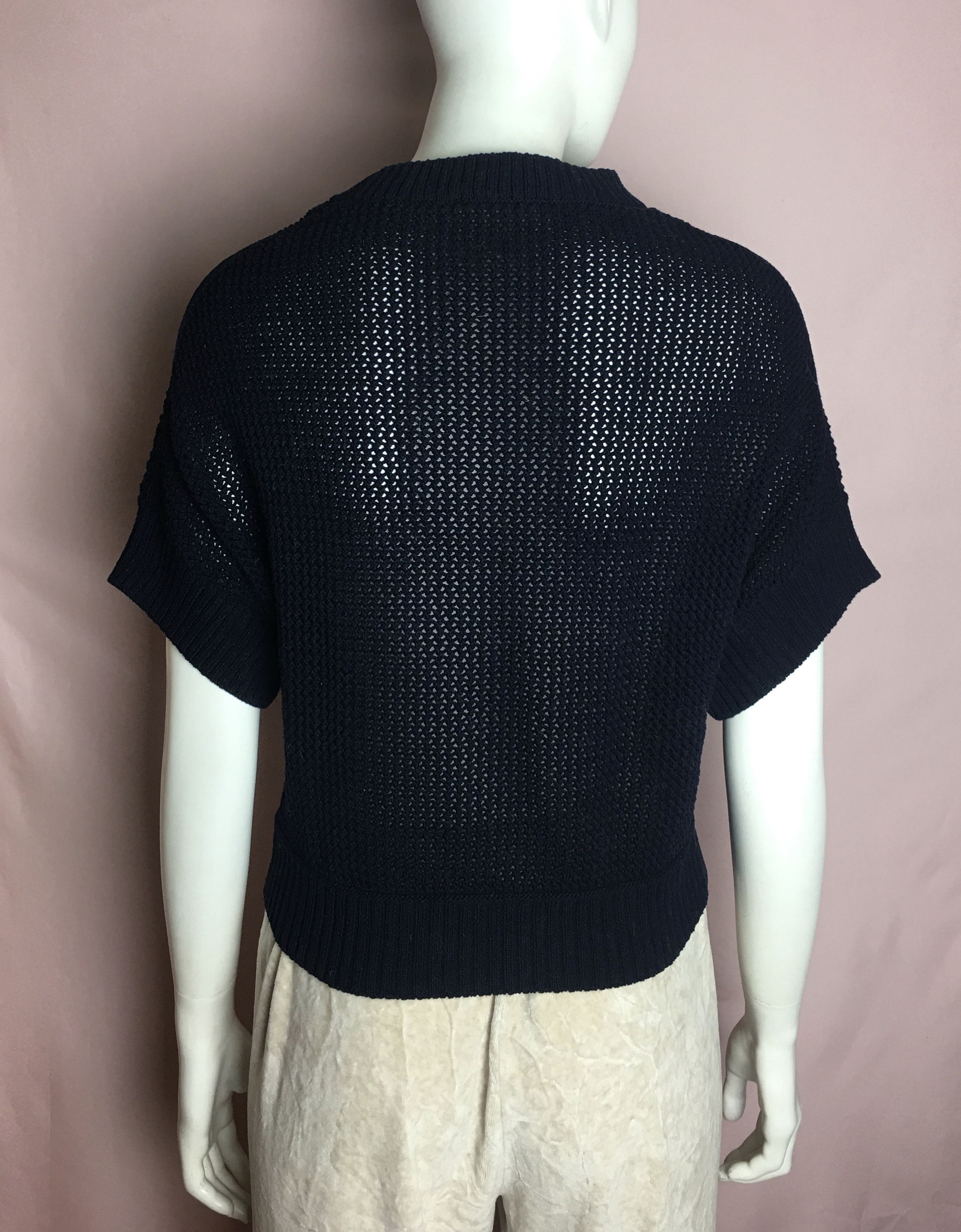 Other HERZEN'S ANGELEGENHEIT Cotton Knit Top Navy Blue EU 36 Size M / US 6-8 / IT 42-44 - 4 Thumbnail