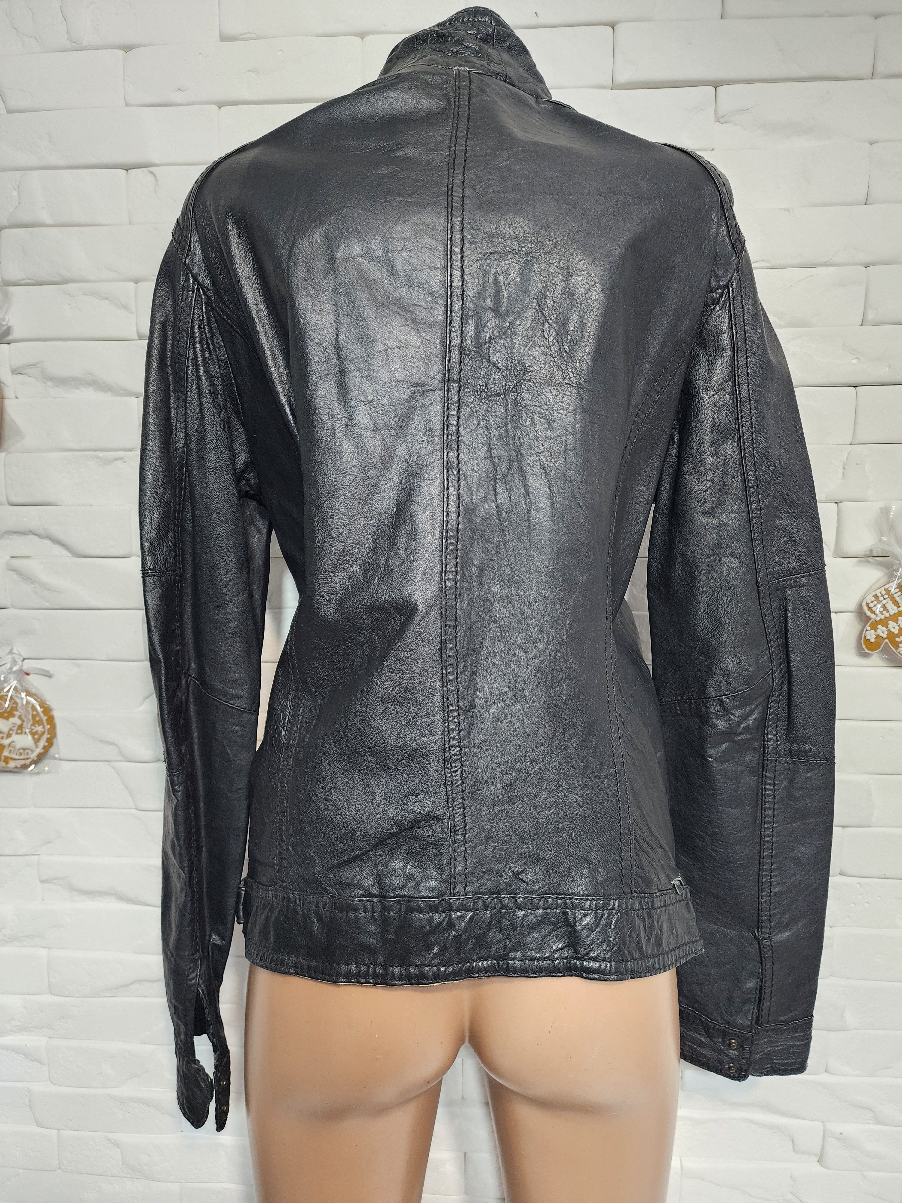 Other Men's Black Genuine Leather Jacket: Zippered Pockets, Size US S / EU 44-46 / 1 - 4 Thumbnail