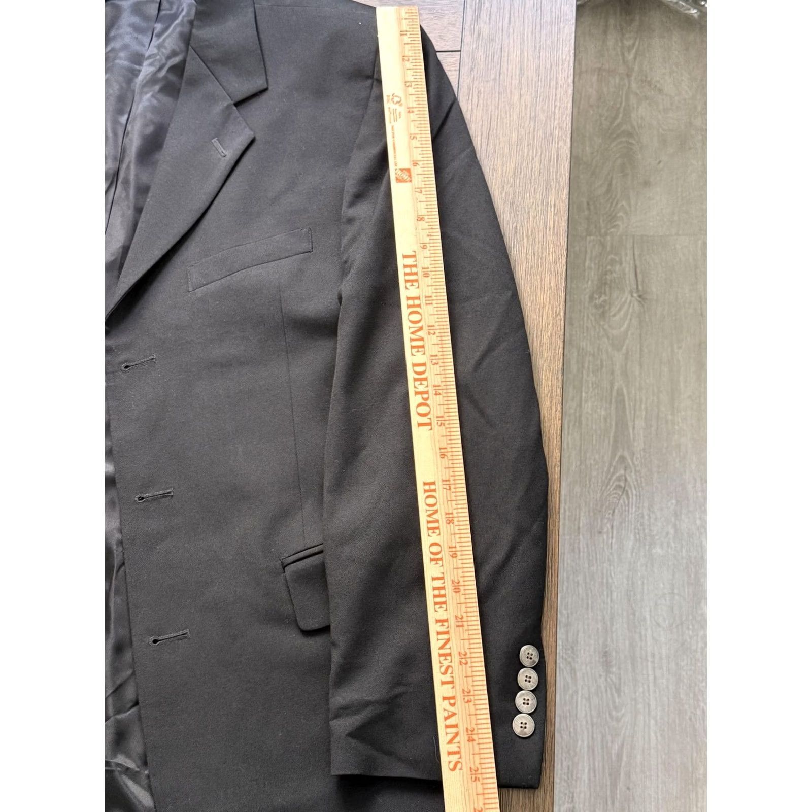 Vintage Gianfranco Ruffini Blazer Mens Large Black 3 Button Notch Lapel Suit Jacket Size 46R - 5 Thumbnail