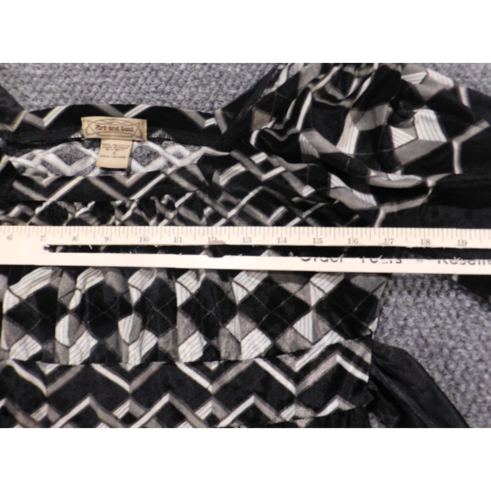 Vintage Art & Soul Womens Top Small black pullover striped Crew Neck Long Sleeve Stretch Blouse Casual Shirt Size S / US 4 / IT 40 - 4 Thumbnail