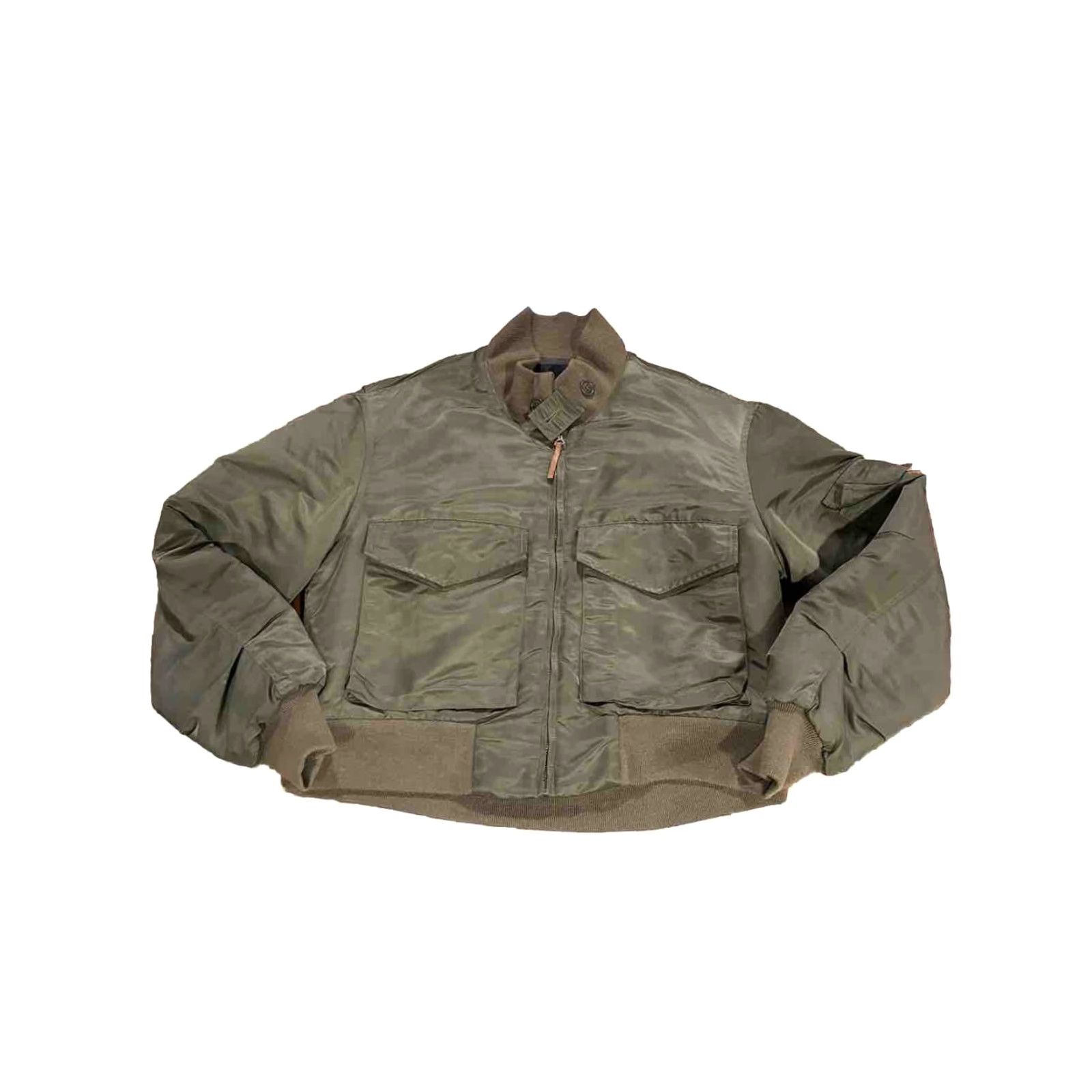 Nili Lotan NILI LOTAN Jacket Nylon Bomber XS Army Green Womens Short Vintage? (No N/A) Size XS / US 0-2 / IT 36-38 - 5 Thumbnail