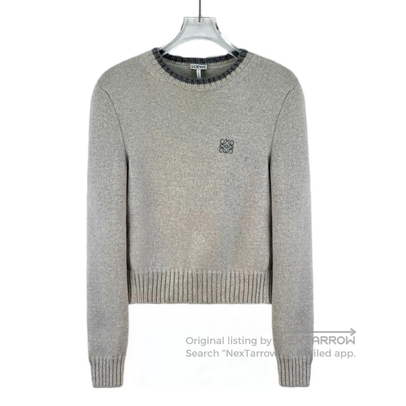 Loewe gray logo embroidered wool knit sweater. Size US XS / EU 42 / 0 - 1 Thumbnail