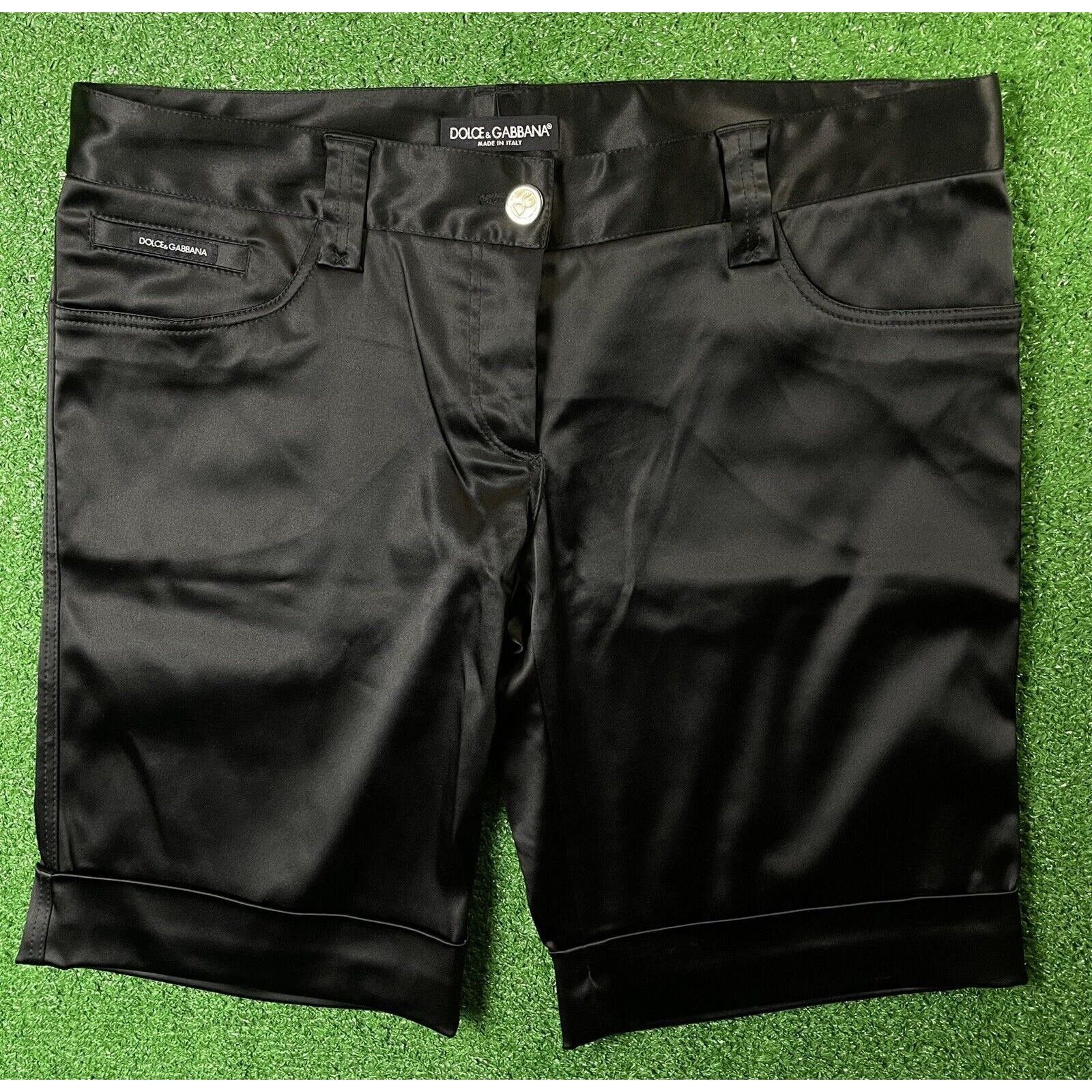 Dolce Gabbana Size 44 32 Waist Jet Black Sleek Sexy Shorts