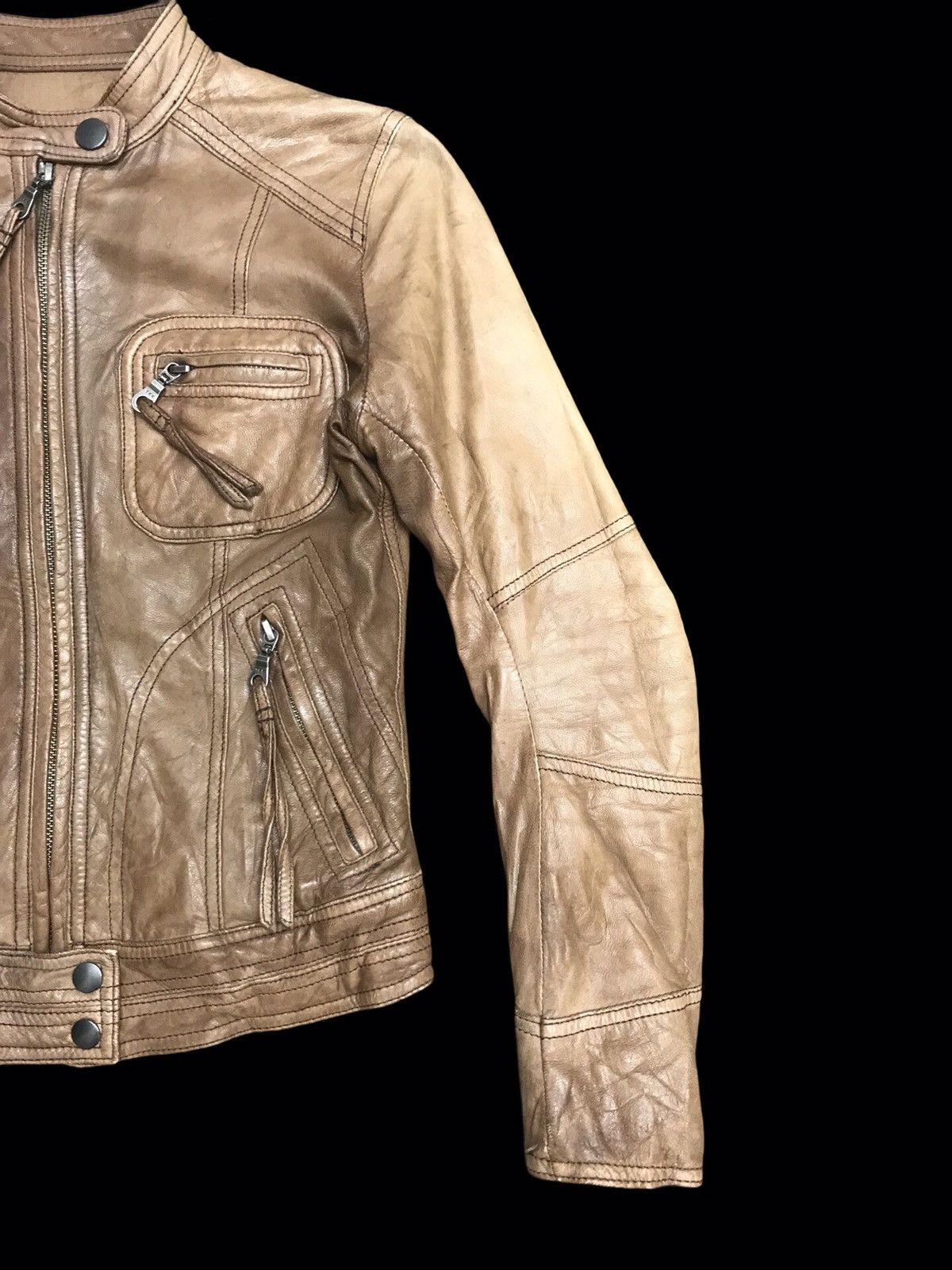 ABAHOUSE 💥ARCHIVAL💥Abahouse Japan Goatskin Cafe Racer Jacket Size XS / US 0-2 / IT 36-38 - 2 Thumbnail