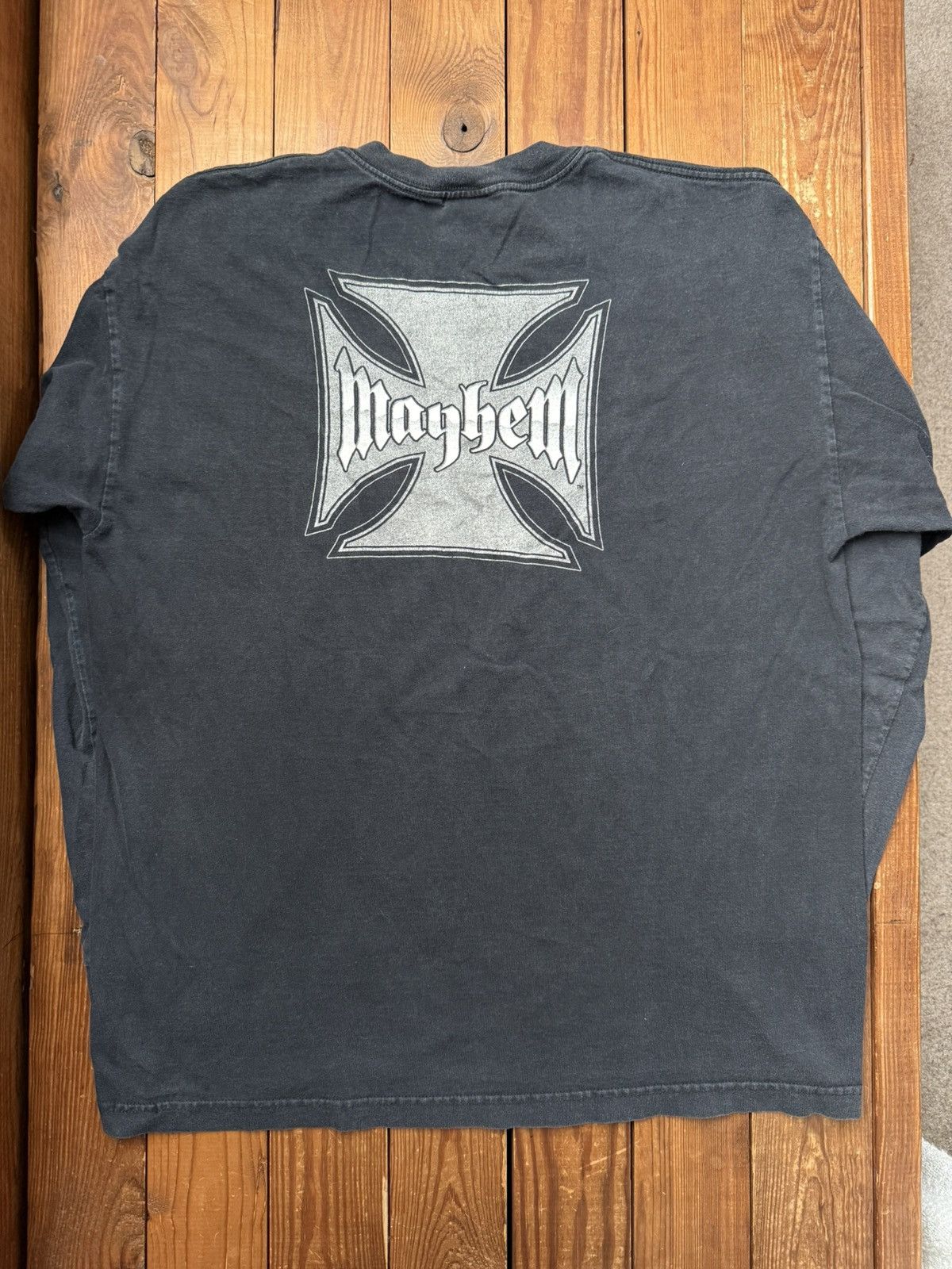 West Coast Choppers Vintage 90s West Coast Choppers Mayhem Black L/S Shirt Size US XL / EU 56 / 4 - 3 Thumbnail