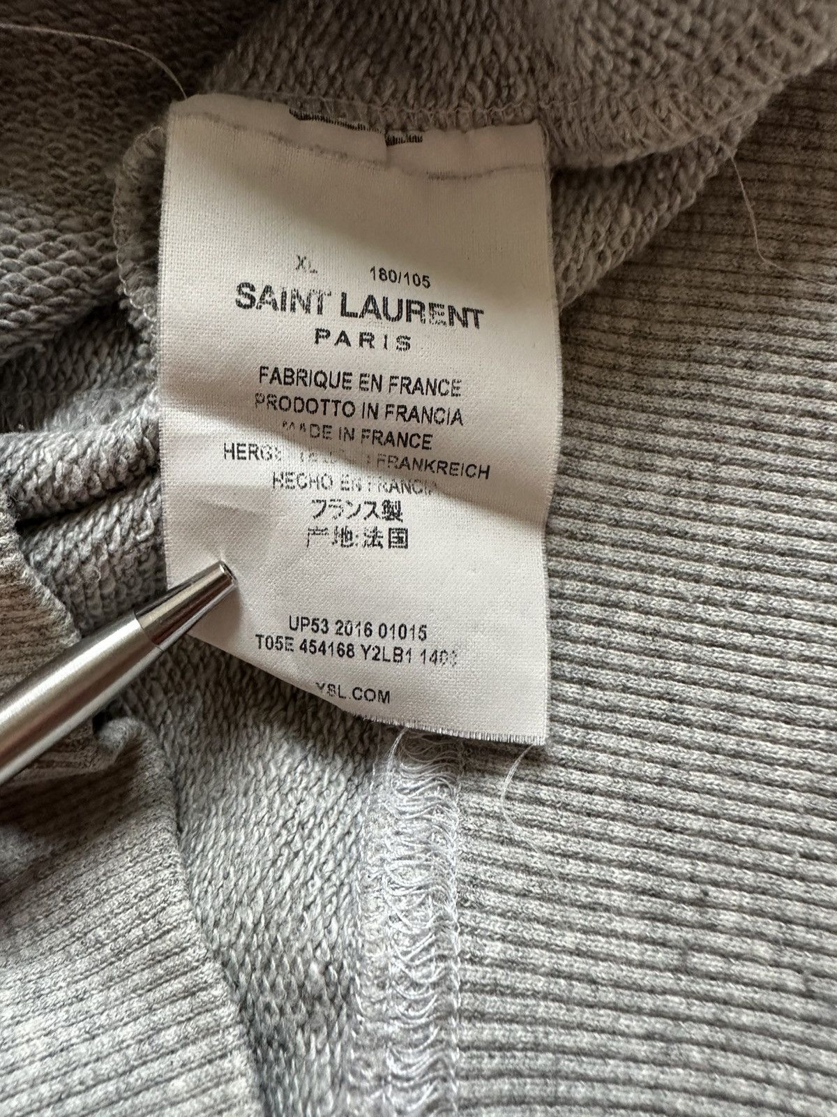 Saint Laurent Paris Saint Laurent glitter patch grey sweater sweatshirt crew XL Size US XL / EU 56 / 4 - 20 Thumbnail