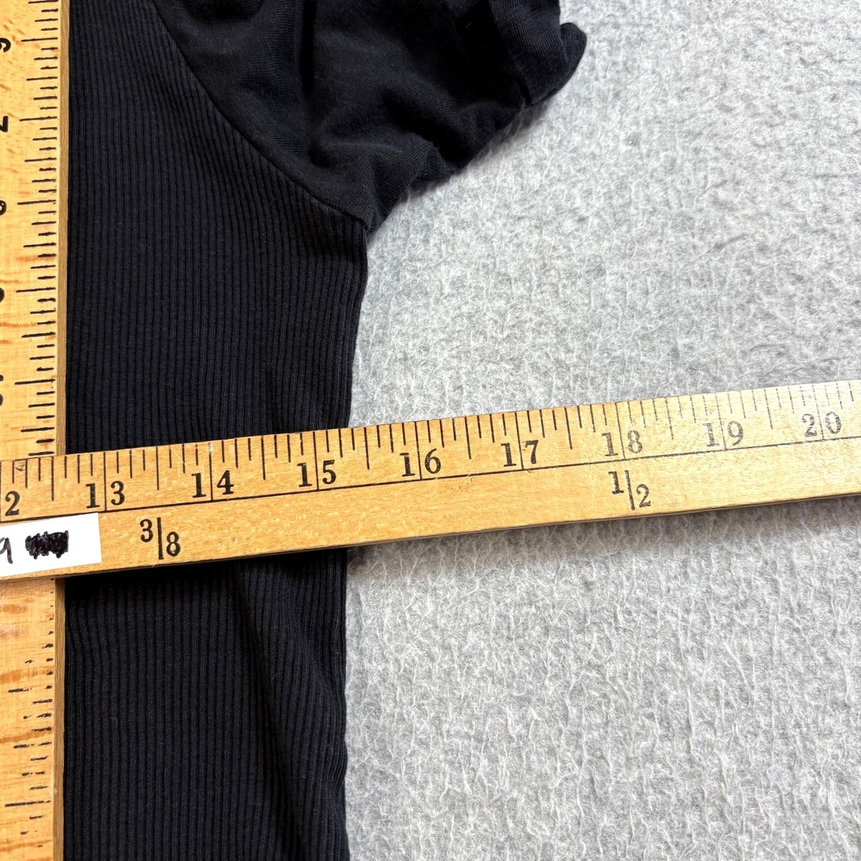 Vintage VINTAGE 1 STATE Shirt Womens Large Black Puff Sleeve Cotton Crewneck Ribbed Top Size L / US 10 / IT 46 - 5 Thumbnail