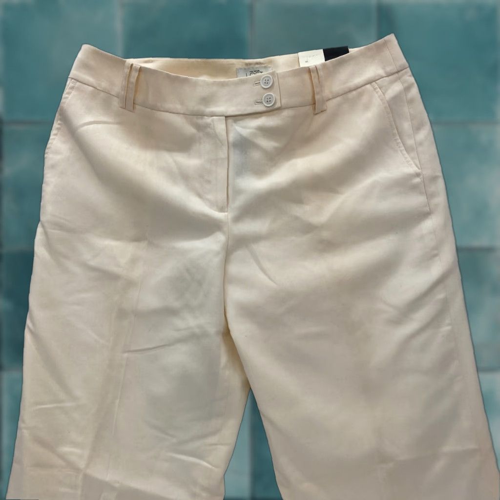 Ann Taylor Ann Taylor Ann Pants Women's 12 Flared Leg Beige Wool Dress Pant High Rise Lined Size 34" / US 12 / IT 48 - 1 Thumbnail