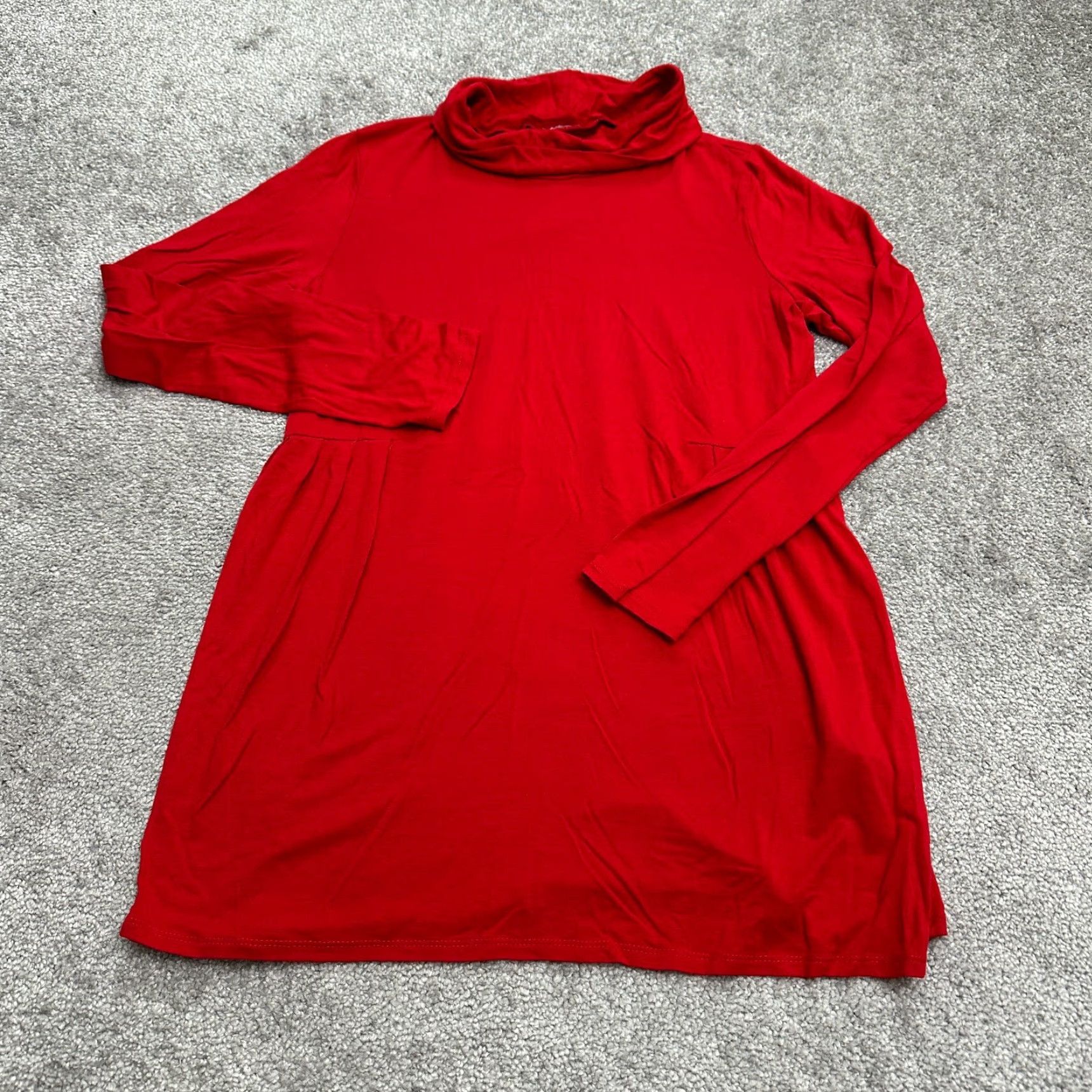 J. Jill J. Jill Blouse Womens Small Red Cowl Neck Long Sleeve Casual Stretch Tunic Size S / US 4 / IT 40 - 2 Thumbnail