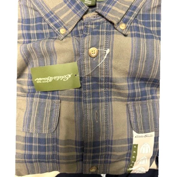 Eddie Bauer VINTAGE Eddie Bauer Plaid Flannel Shirt Button-Down Long Sleeve XL Red Blue Mens NWT Size US XL / EU 56 / 4 - 4 Thumbnail