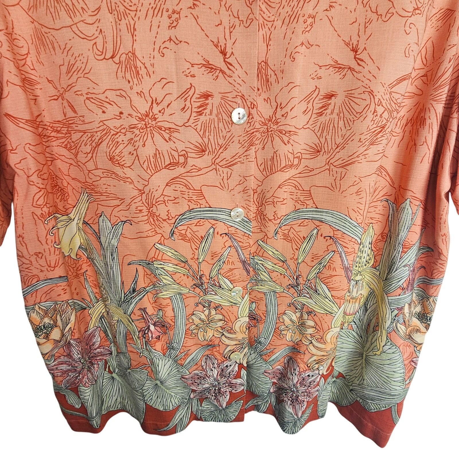 Tommy Bahama Tommy Bahama 100% Silk Hawaiian Shirt Sz L Tropical Beach Size L / US 10 / IT 46 - 3 Thumbnail