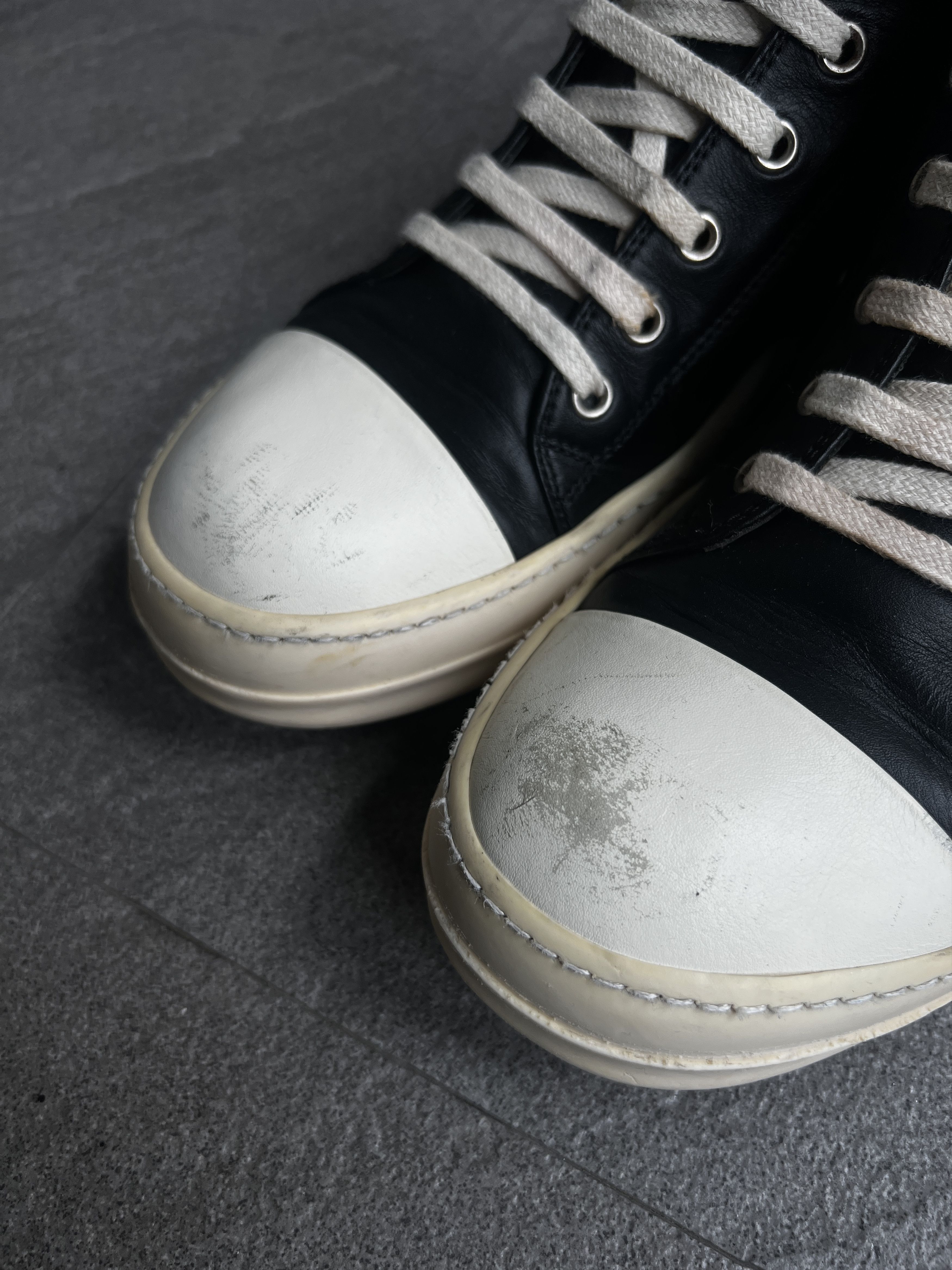 Rick Owens Rick Owens Leather Low Ramones Sneakers EU41.5 Size US 8.5 / EU 41-42 - 8 Thumbnail