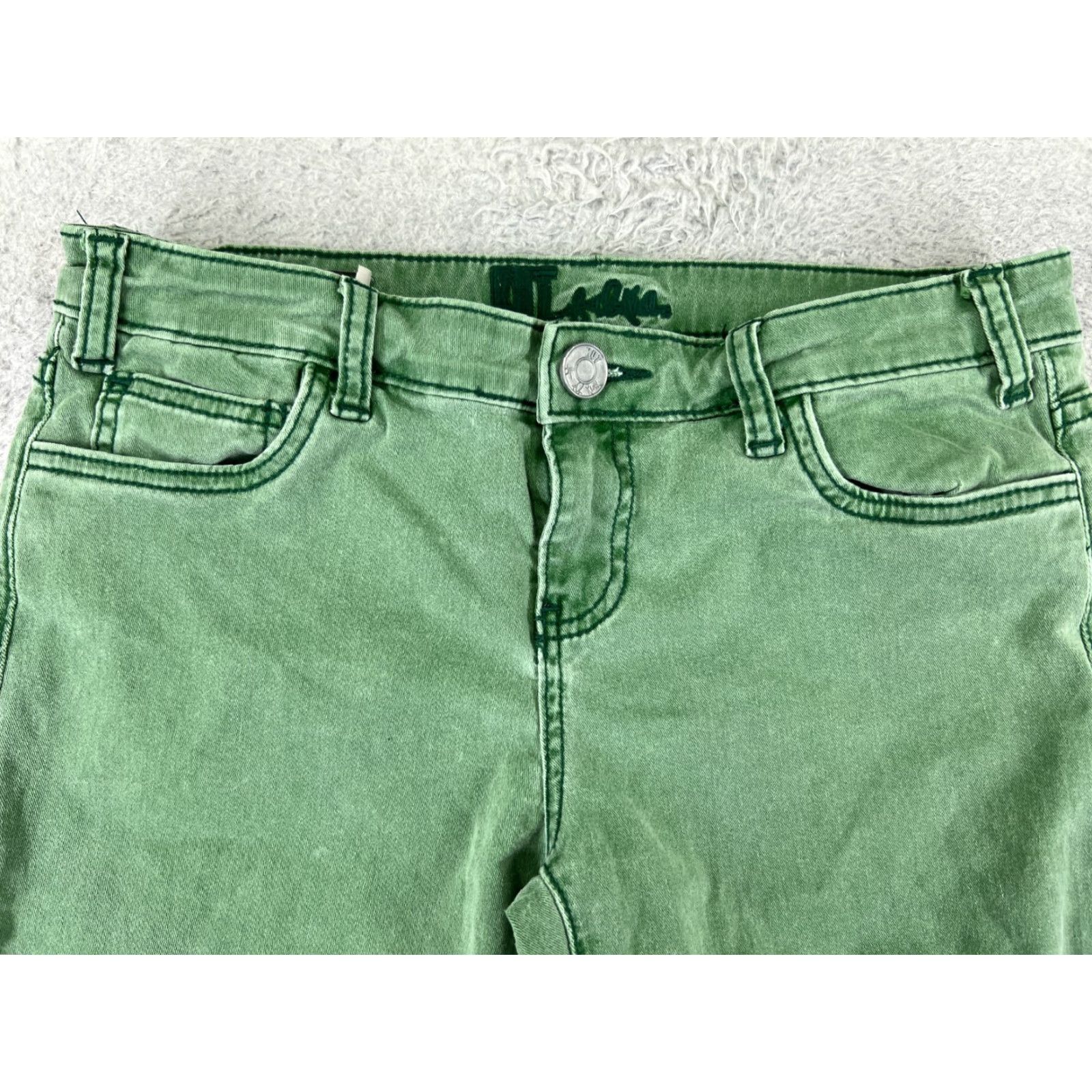 Vintage KUT from the Kloth Jeans Womens Skinny Low Rise Green 27x24 Brigitte Ankle Size 26" / US 2 / IT 38 - 4 Thumbnail