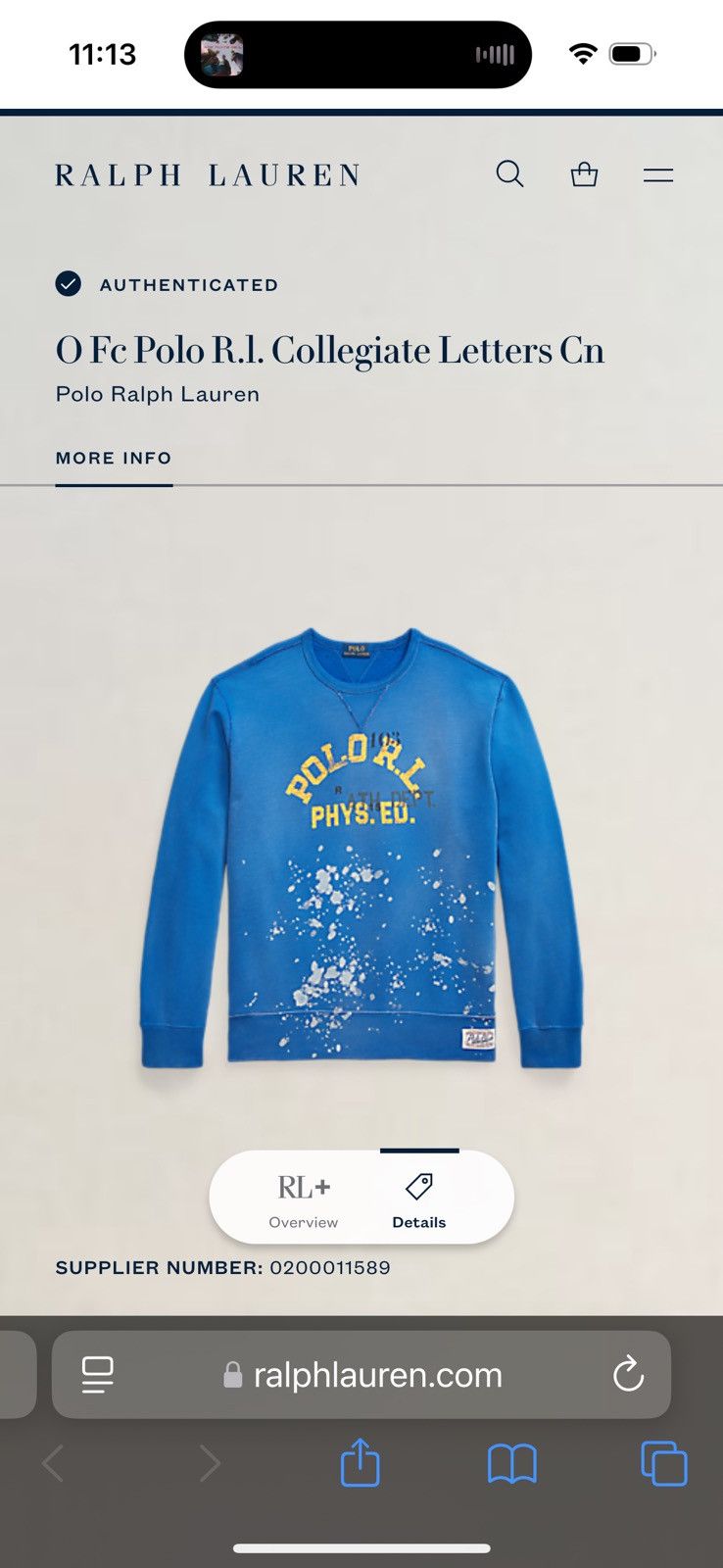 Polo Ralph Lauren Blue Ralph Lauren crewneck Size US M / EU 48-50 / 2 - 3 Thumbnail