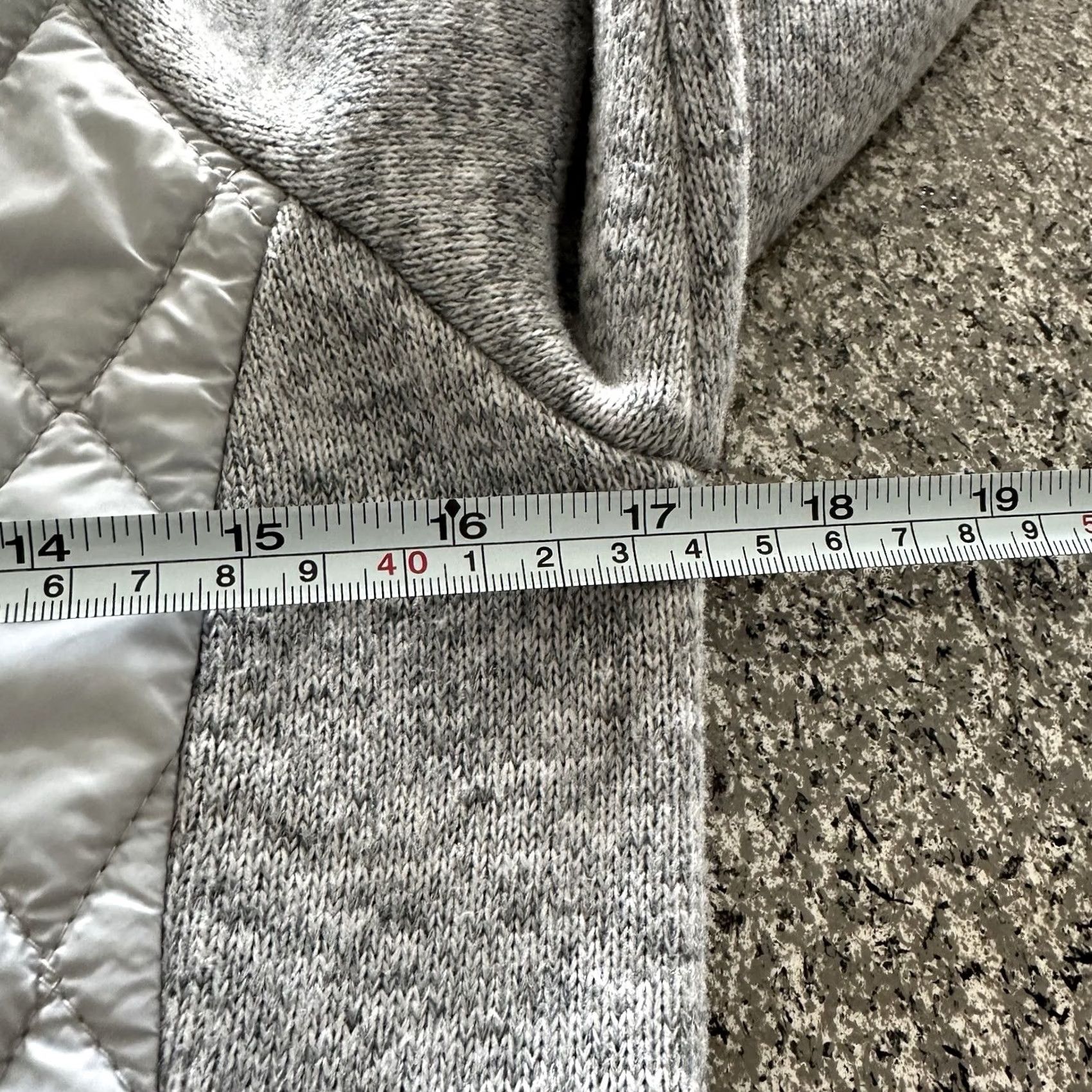 Vintage Mountain Warehouse Jacket Hoodie Women’s 6 Fleece Quilted Grey Full Zip Size M / US 6-8 / IT 42-44 - 6 Thumbnail