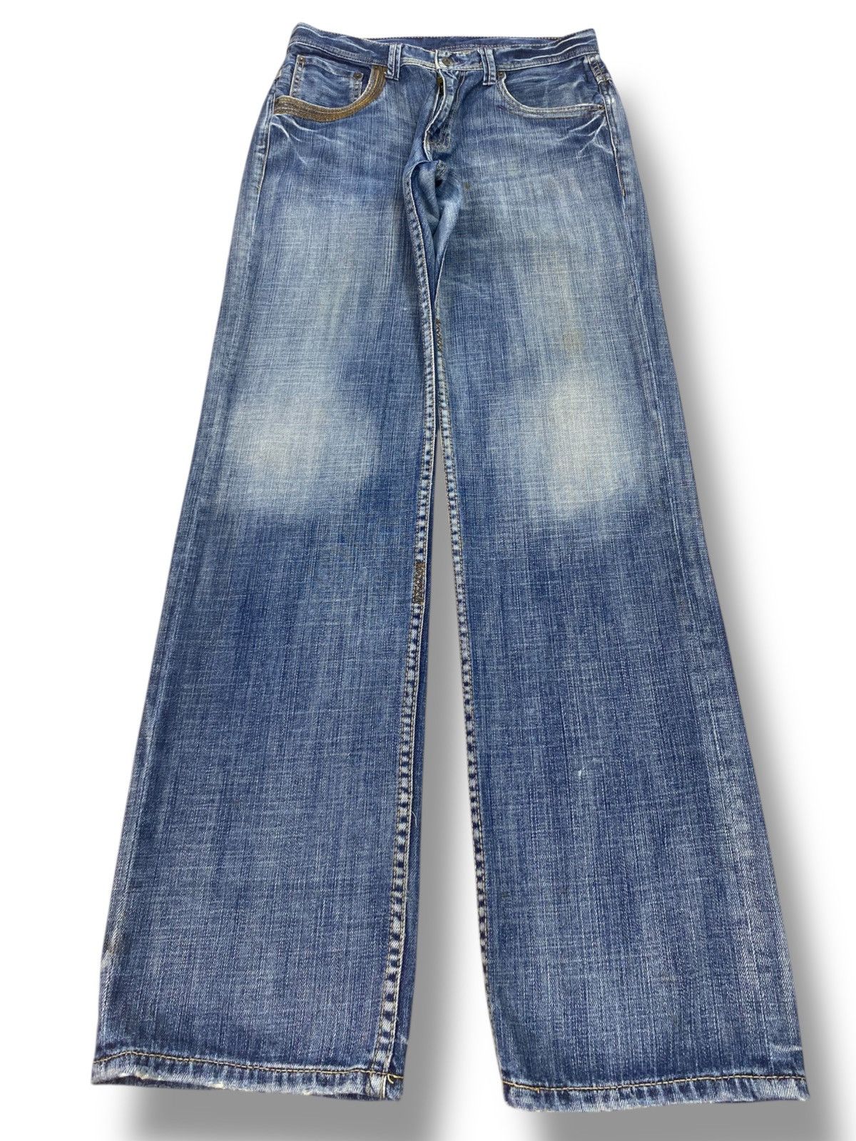 Takeo Kikuchi Takeo Kikuchi Acid Blue Wash Style Loose Jeans Size US 31 - 1 Thumbnail