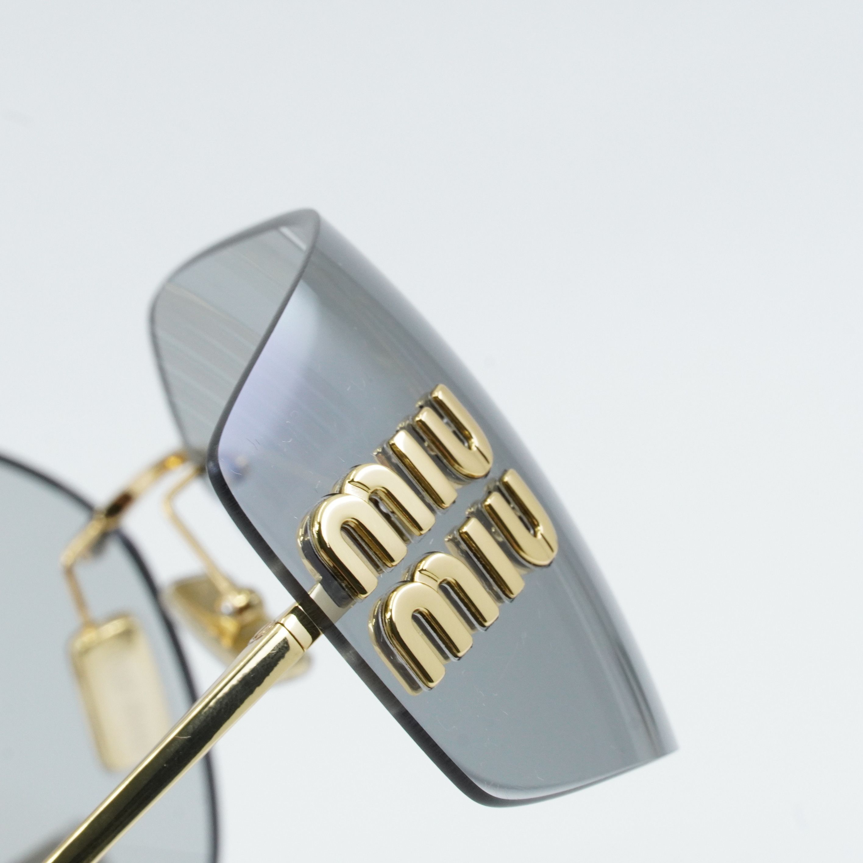 Miu Miu Miu Miu MU54YS 5AK30B Sunglasses Gold Geometric Frame Size ONE SIZE - 11 Thumbnail