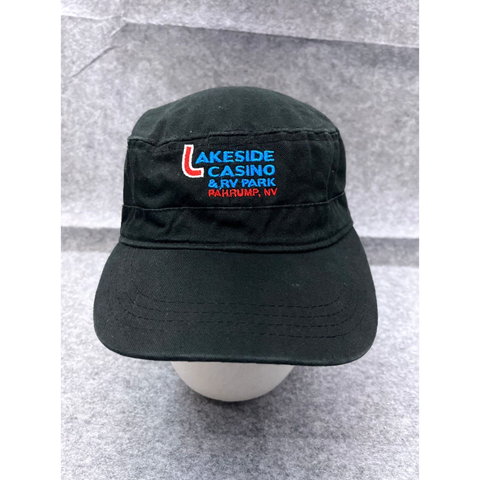 Vintage Lakeside Casino RV Park Army Hat Cap Strap Back Adult One Size Black Cotton Size US M / EU 48-50 / 2 - 2 Thumbnail