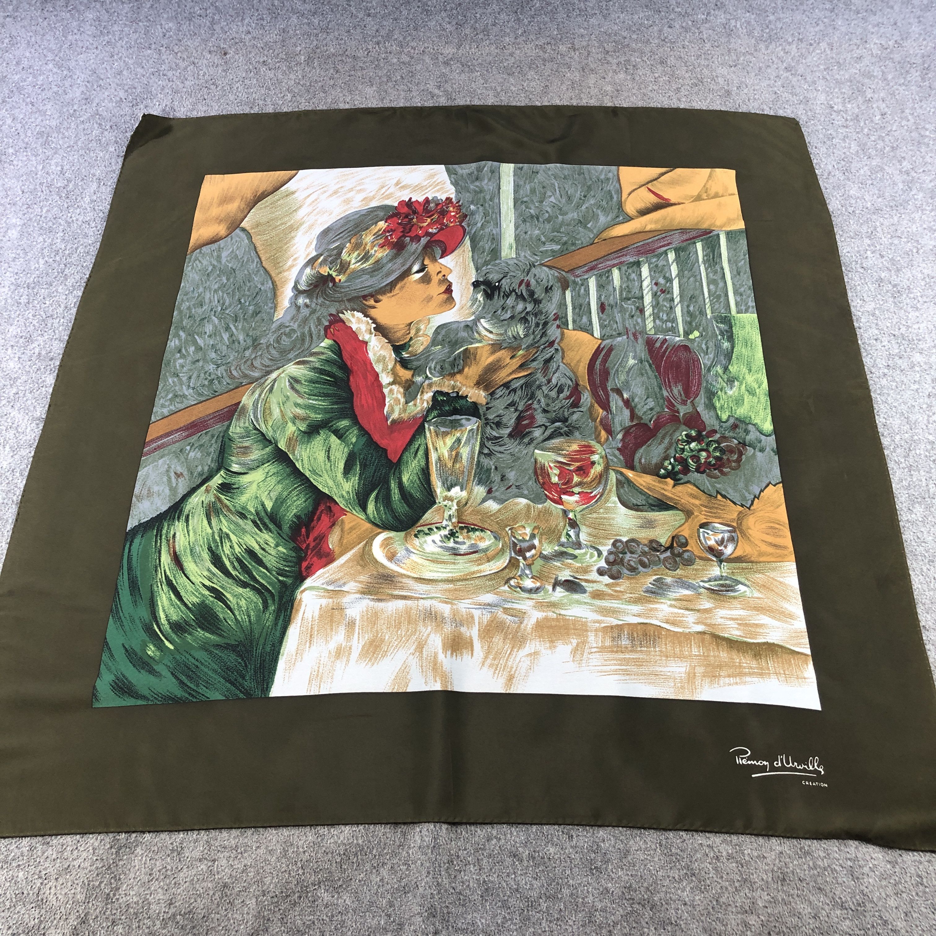Vintage Remoy D'Urville Art Silk Scarf M1244 Size ONE SIZE - 2 Thumbnail