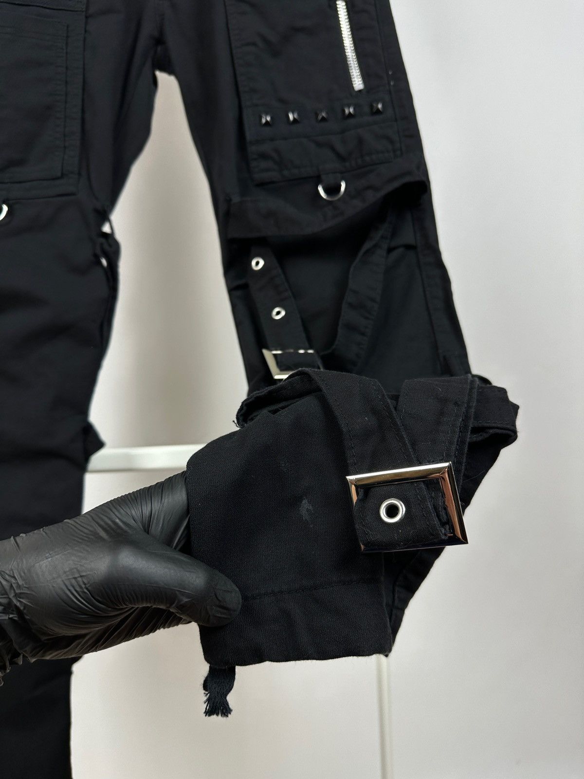 Japanese Brand Vintage Gothicana By EMP Punk Bondage Black Cargo Pants Size US 30 / EU 46 - 16 Thumbnail