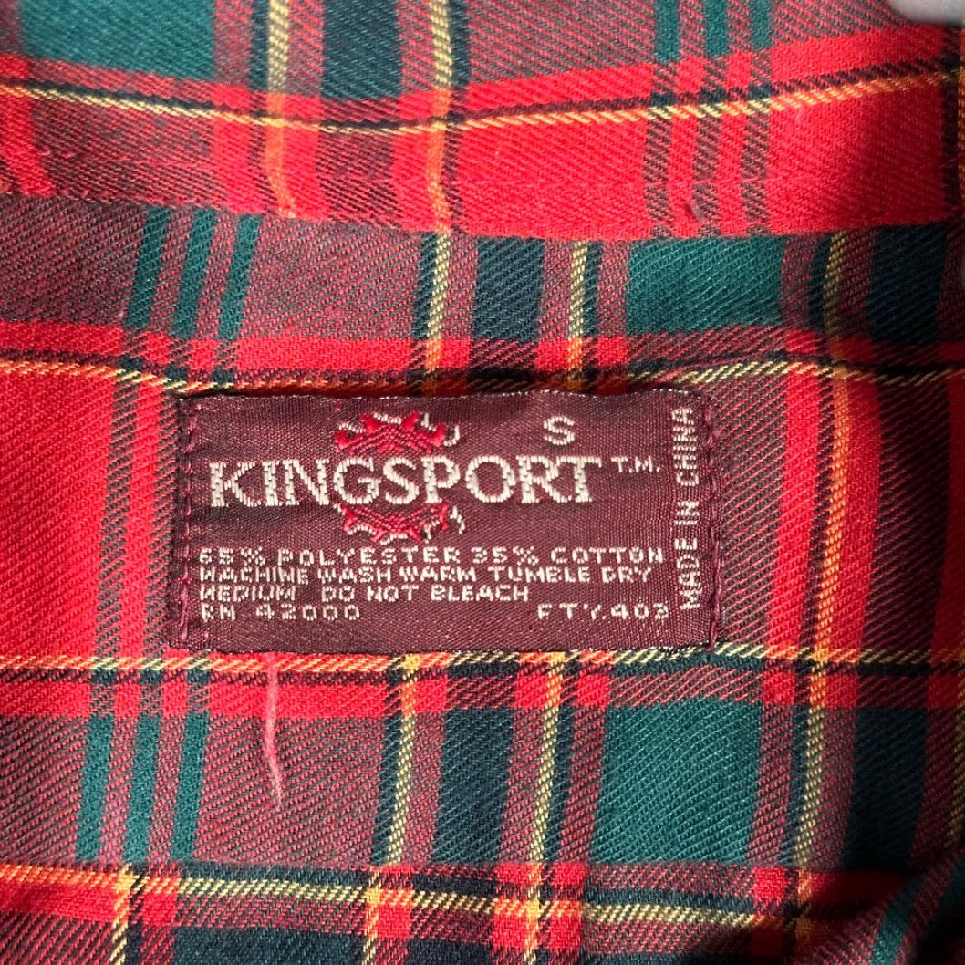 Sears VINTAGE Kingsport Shirt Adult SMALL Red Plaid 80s Outdoor Classic Cowboy Western Button-Up Long Sleeve Winners 19.5 Chest 28 Length Mens Size US S / EU 44-46 / 1 - 4 Thumbnail