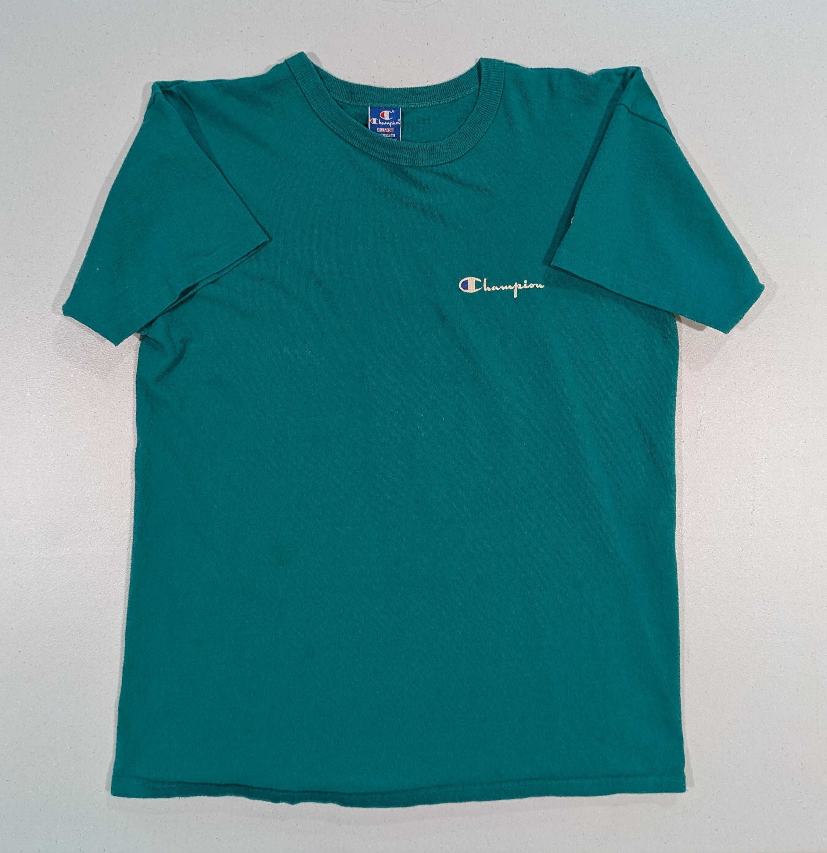 Champion Vintage Champion Teal Basic Logo Tee Size US XL / EU 56 / 4 - 1 Thumbnail