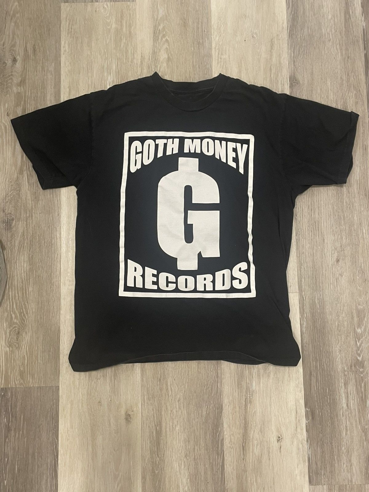 Drain Gang × Goth Money GOTH MONEY RECORDS og logo black t-shirt | Grailed