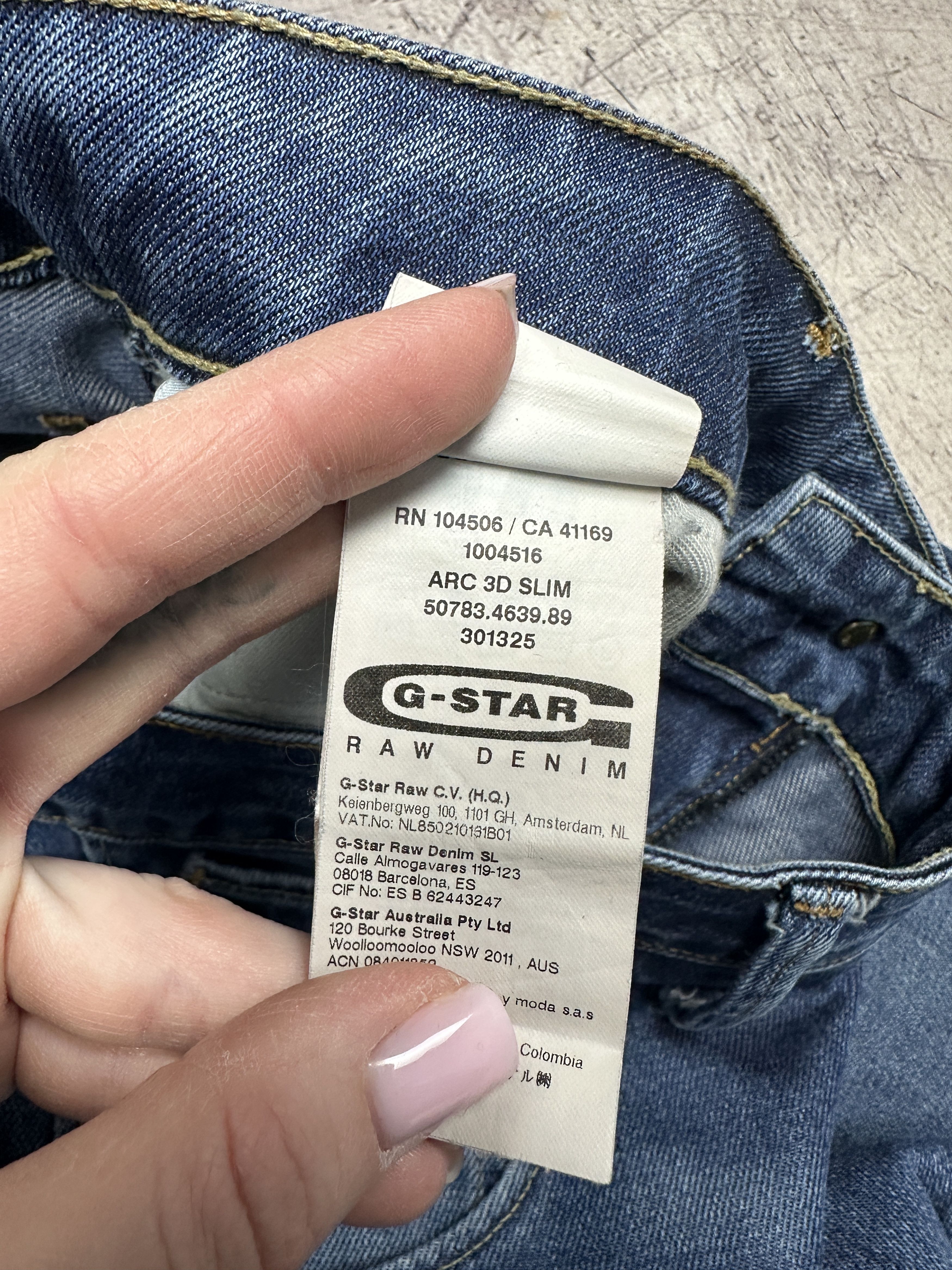 G-Star G Star Raw Mens Arc 3D Slim Denim Pants Jeans Size US 34 / EU 50 - 7 Thumbnail
