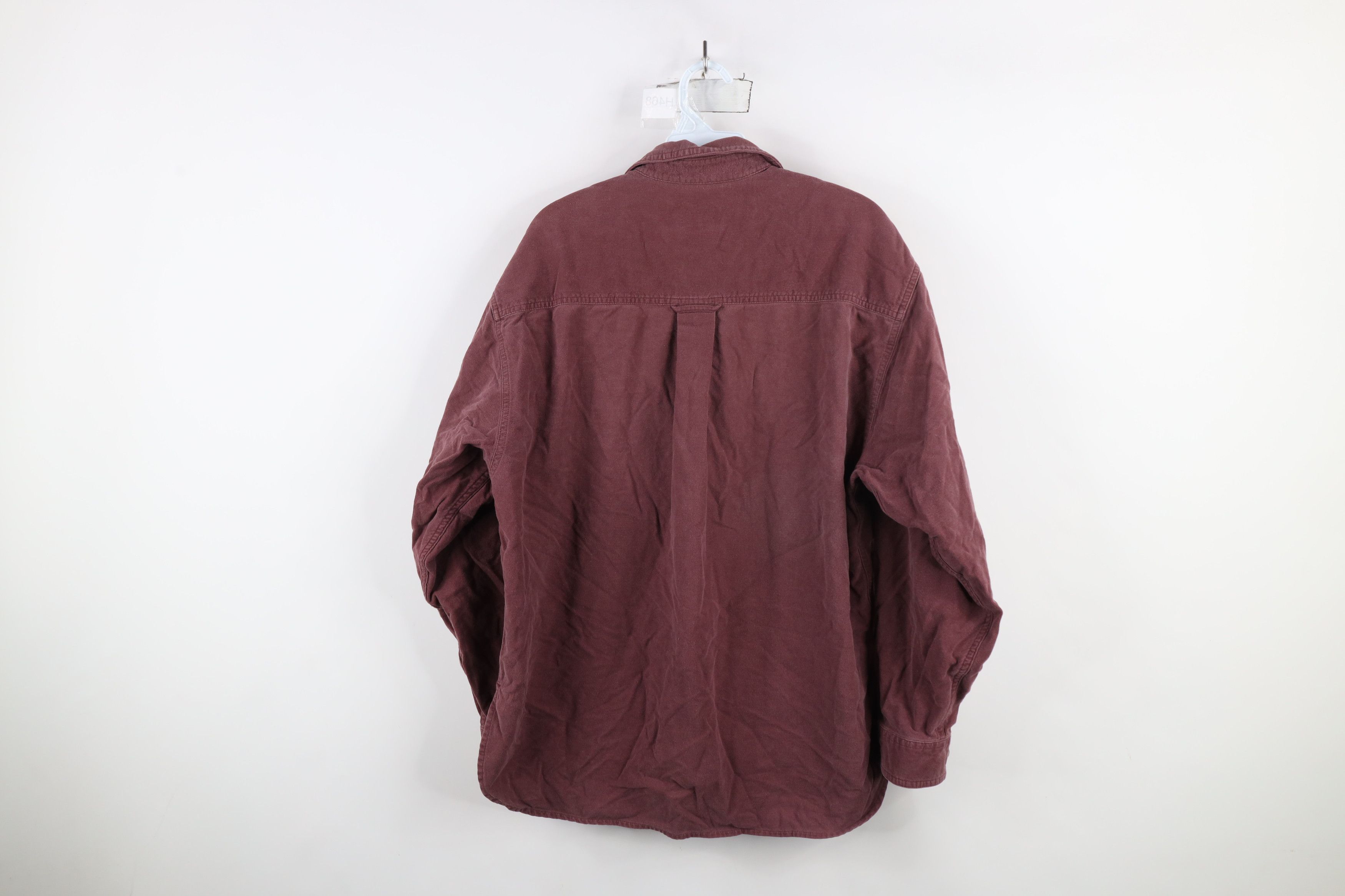Eddie Bauer × Vintage Vintage 90s Eddie Bauer Chamois Cloth Button Shirt Burgundy Size US M / EU 48-50 / 2 - 8 Thumbnail