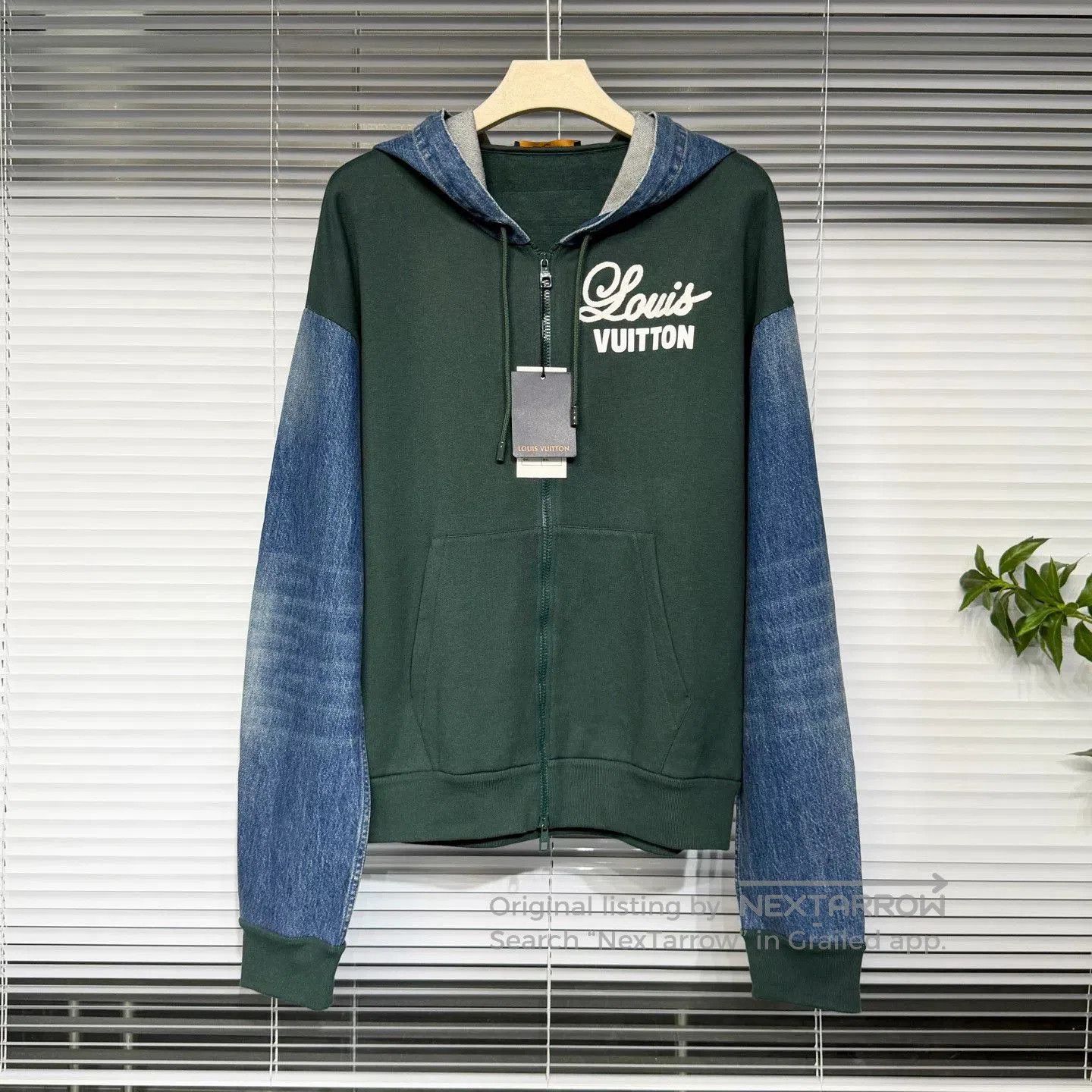 Louis Vuitton Louis Vuitton Green Denim Zip Hoodie. Size US XL / EU 56 / 4 - 1 Thumbnail