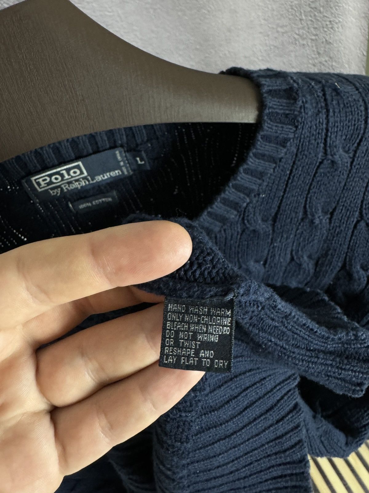 Polo Ralph Lauren Polo Ralph Lauren vintage cable knit navy sweater size L Size US L / EU 52-54 / 3 - 9 Thumbnail