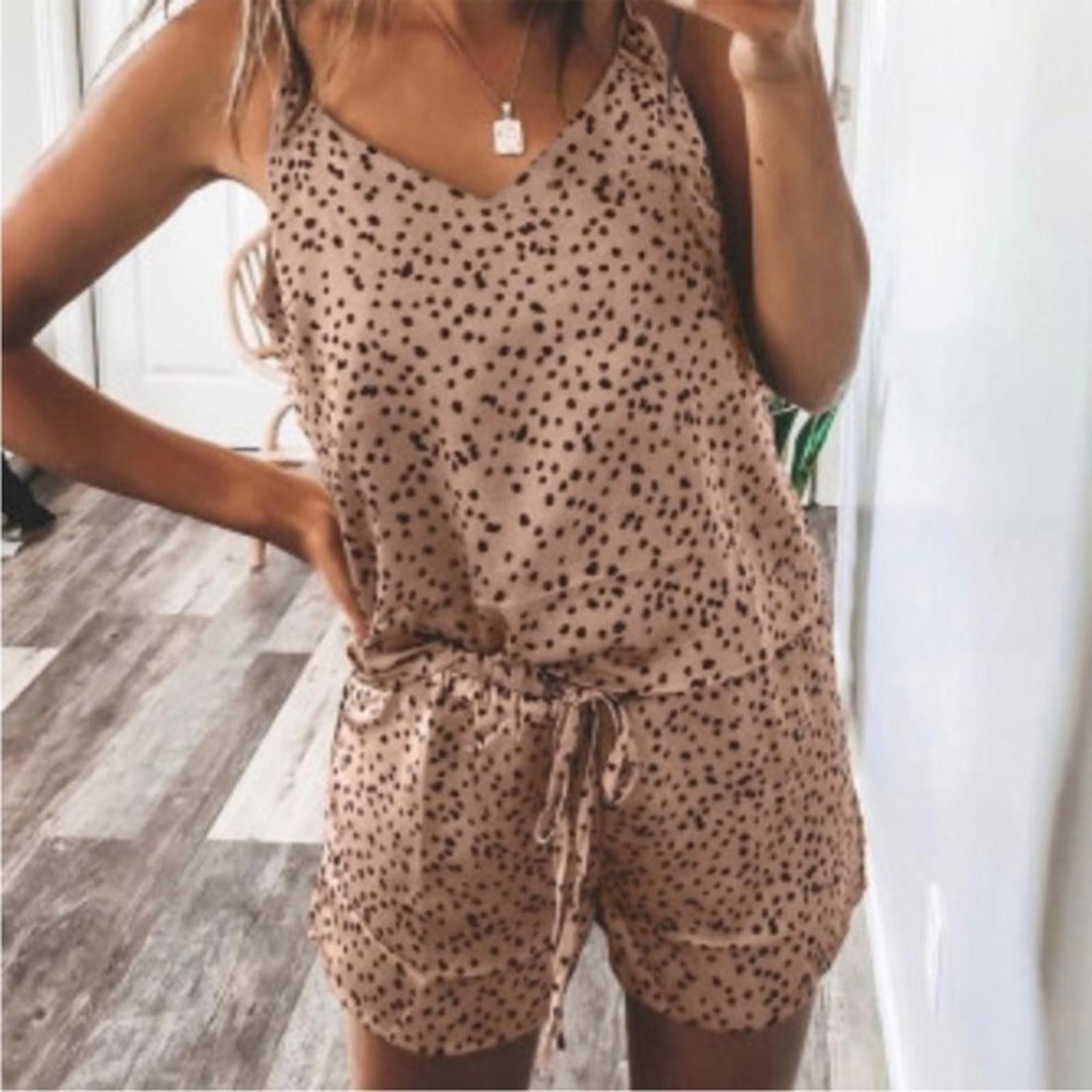 Designer Animal Print Satin Pajama Set NWT Size ONE SIZE - 4 Thumbnail